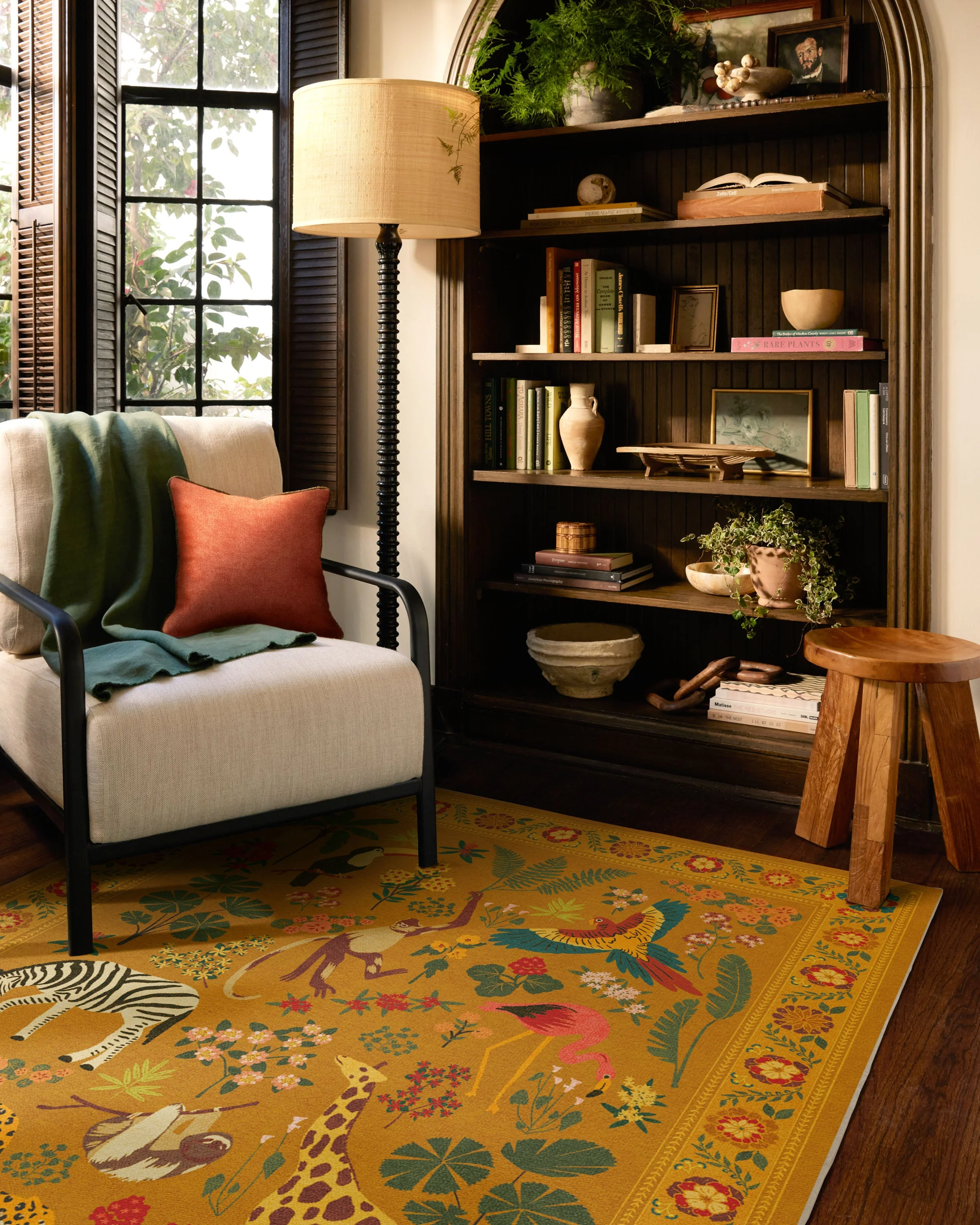 Jingle Jungle Ochre Flatwoven Rug by Iris Apfel