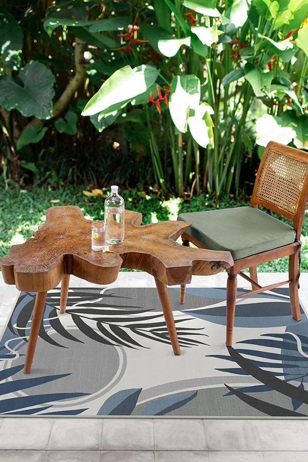 Tulum Ivory Blue Outdoor Rug