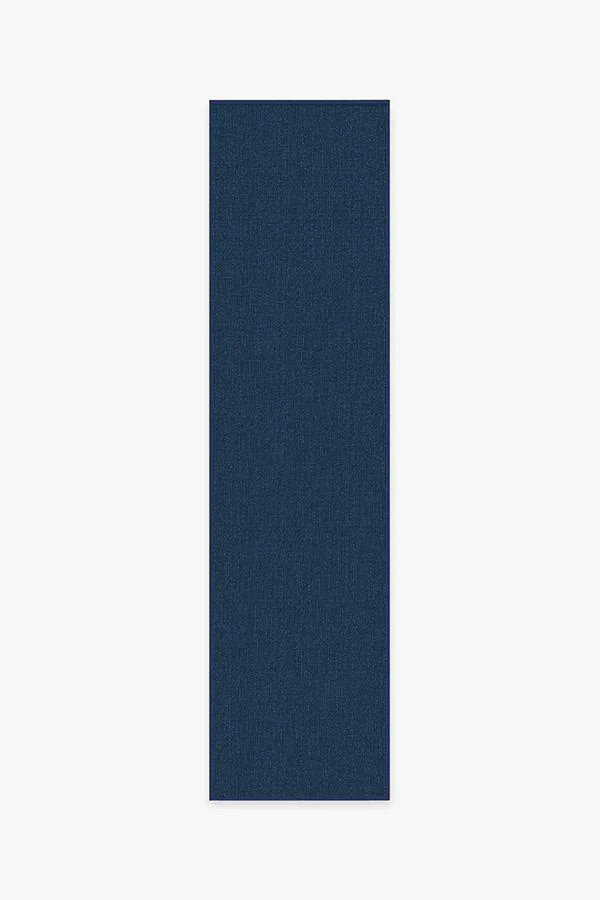 Denim Solid Indigo Blue Outdoor Rug