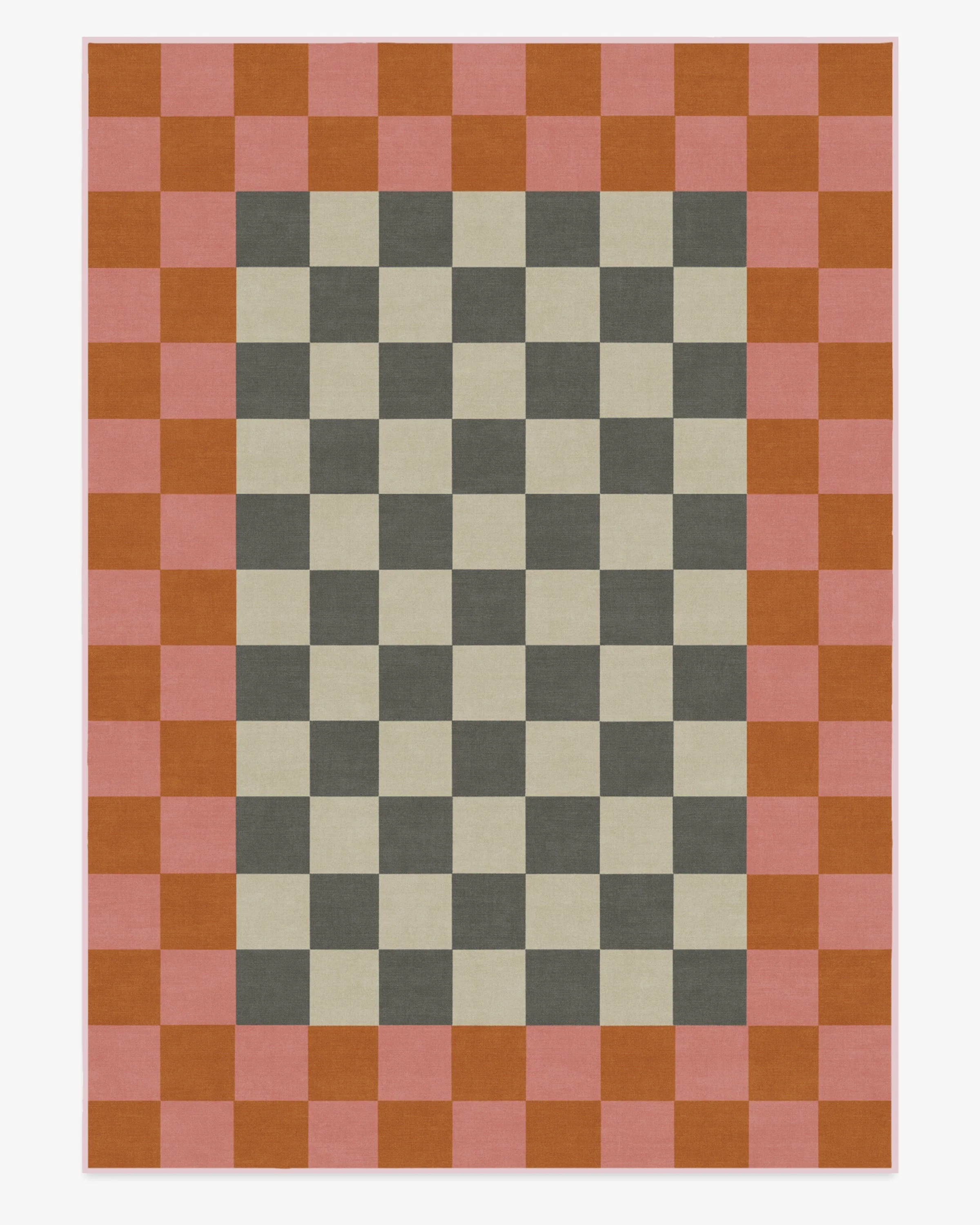 Checker Border Pink & Orange Rug by Jonathan Adler