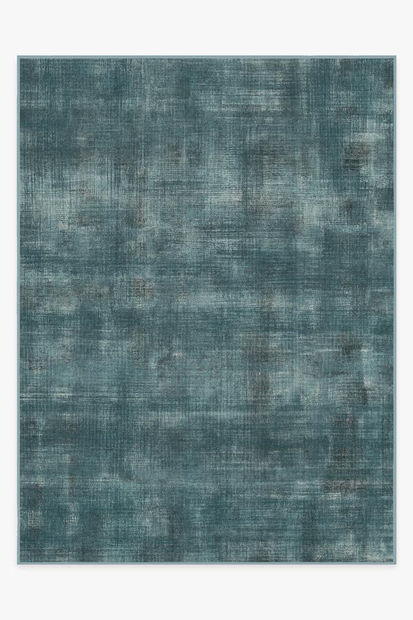 Sudaria Solid Teal Blue Flatwoven Rug