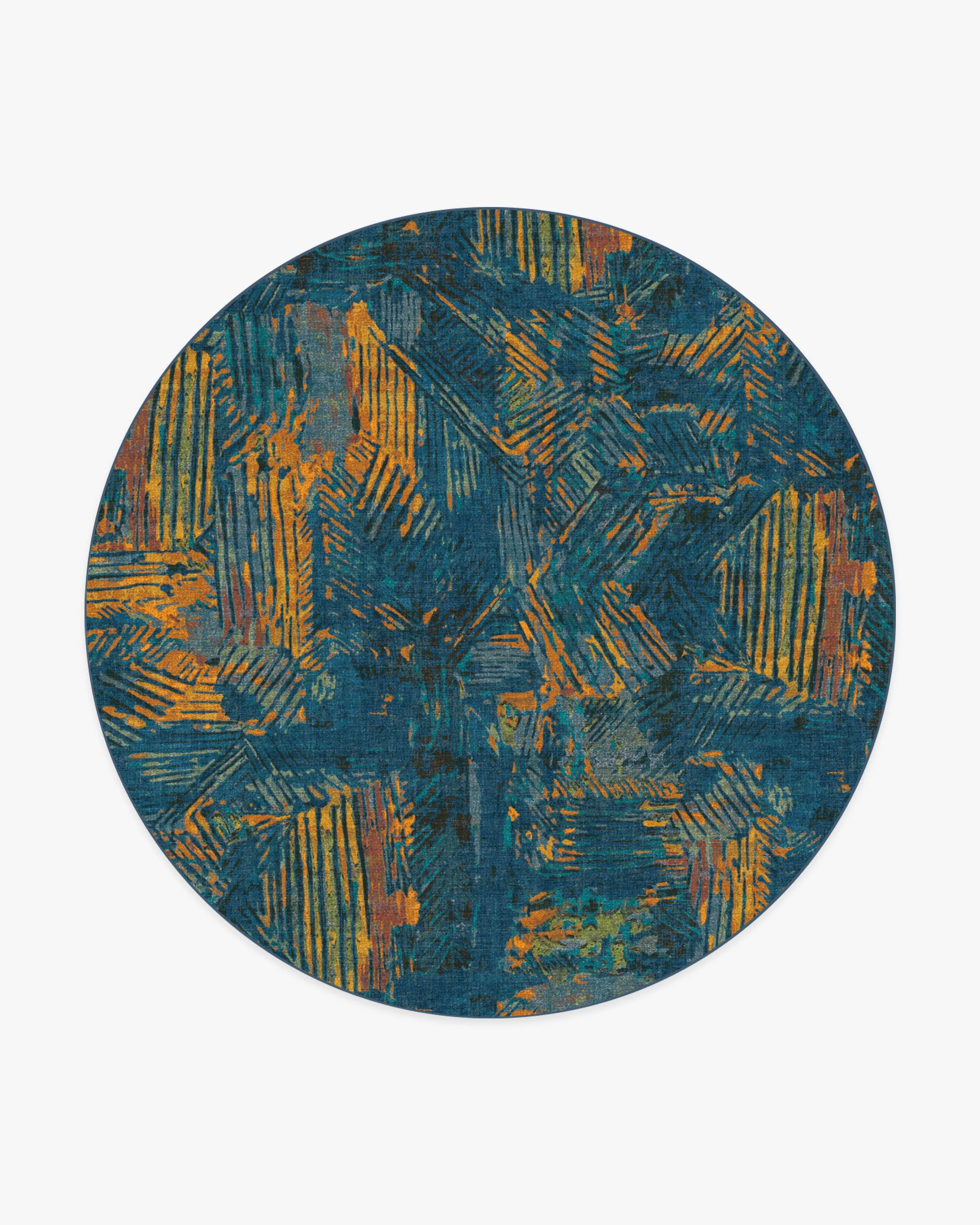 Sgraffito Royal Blue Rug by Malene Barnett