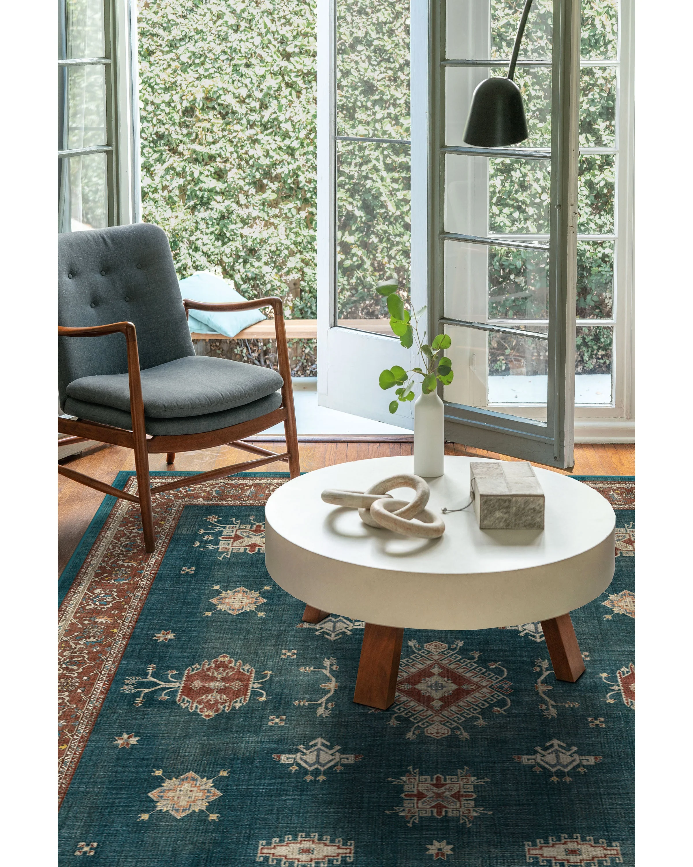 Verena Teal Blue Flatwoven Rug