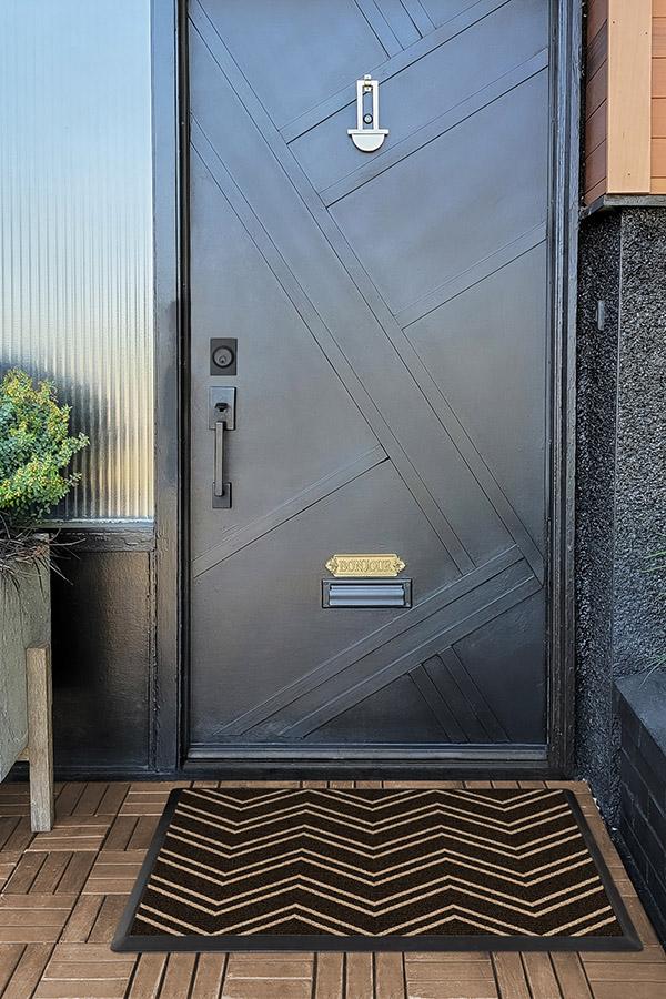 Chevron Black Doormat