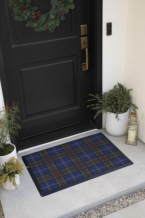 Winter Tartan Navy Doormat