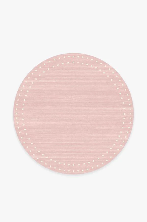 Dot Border Pink Rug