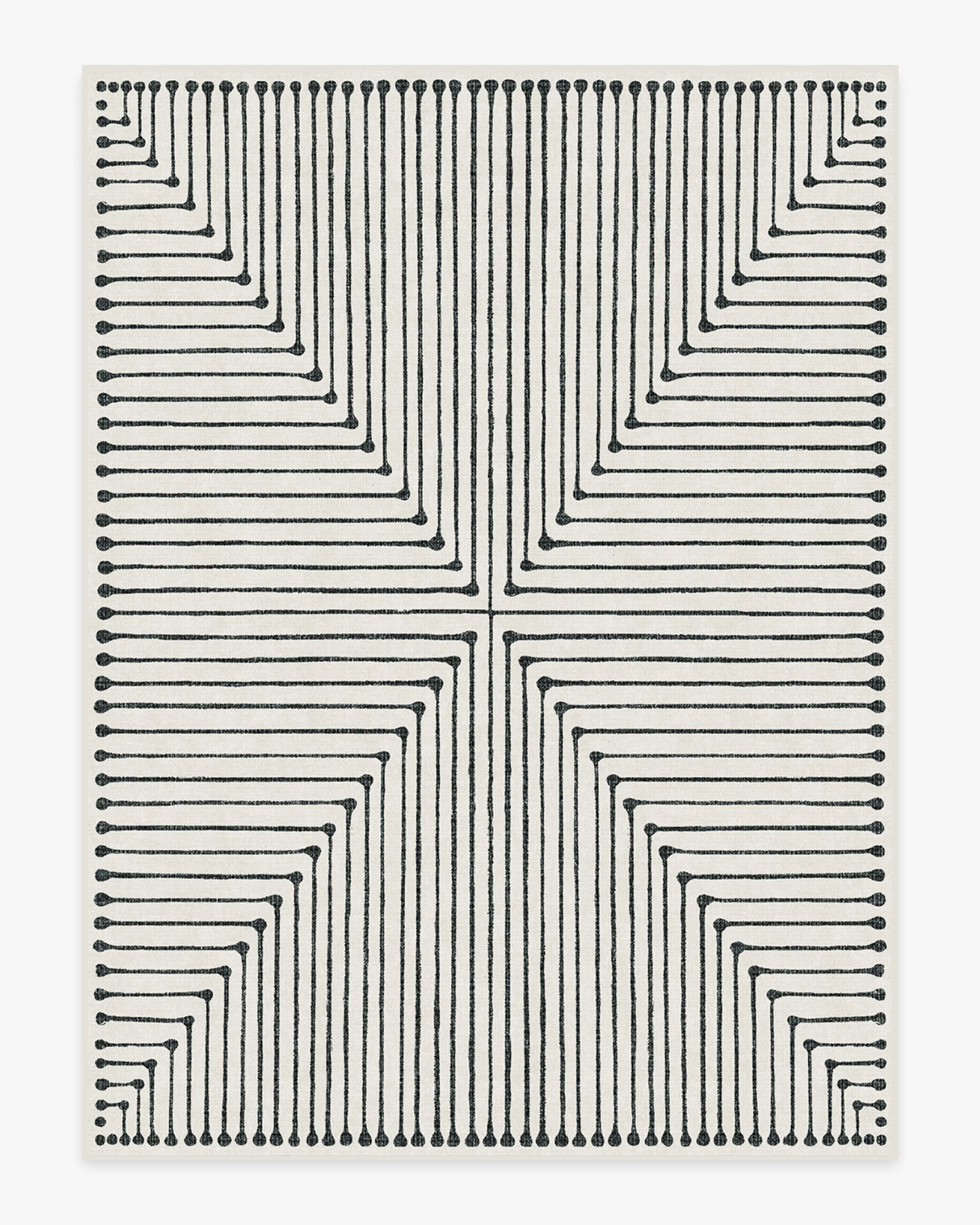 Inkdrop Black & Ivory Rug by Jonathan Adler