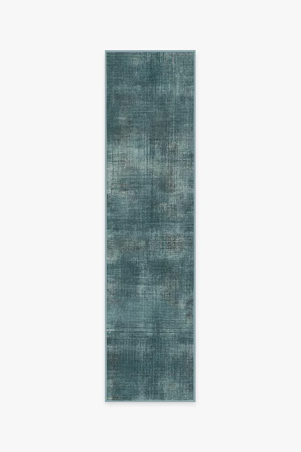 Sudaria Solid Teal Blue Flatwoven Rug