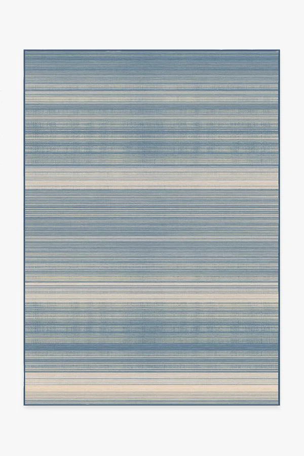 Coastal Linear Stripe Slate Flatwoven Rug