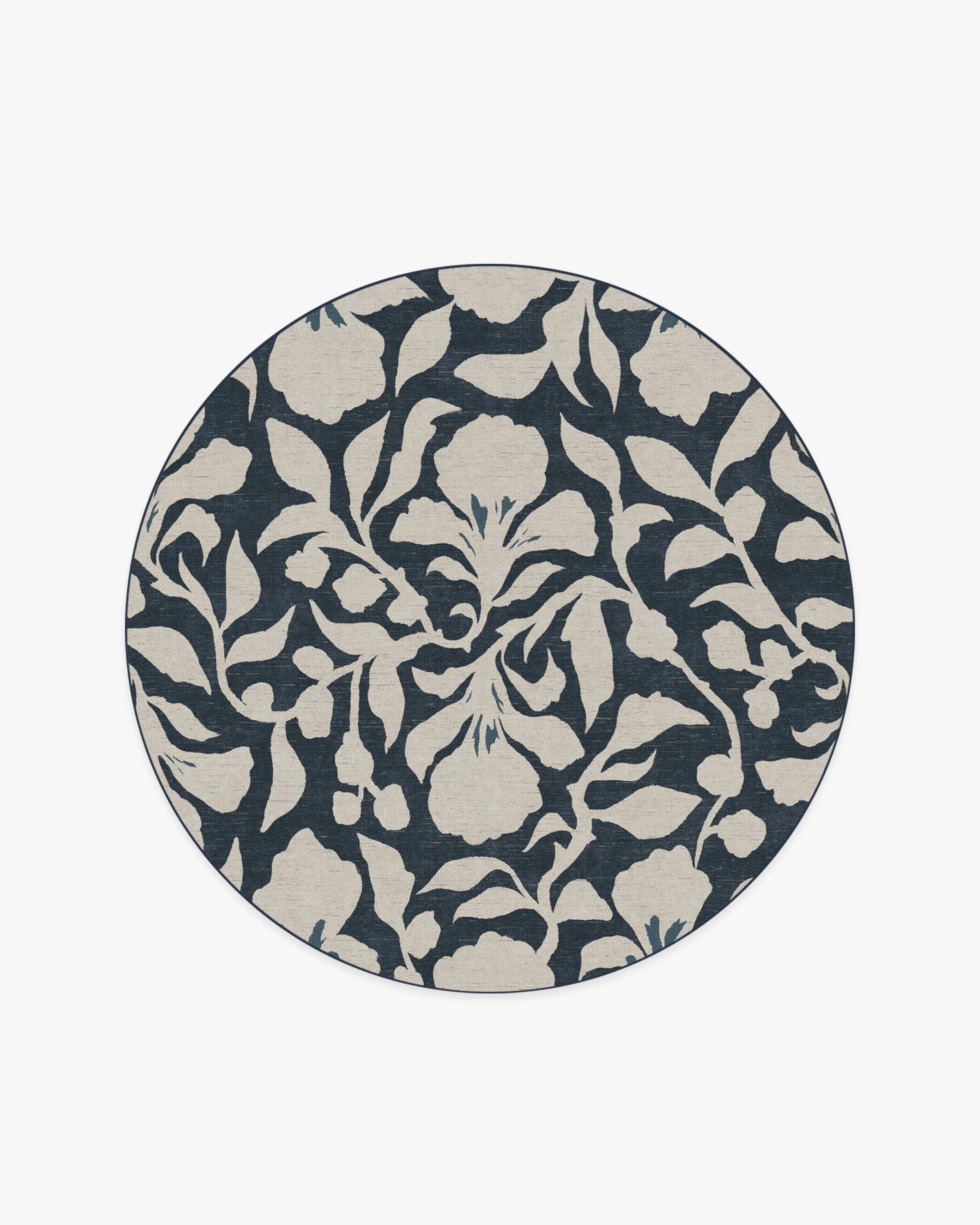 Flora Ink Blue & Ivory Flatwoven Rug by The Hiltons