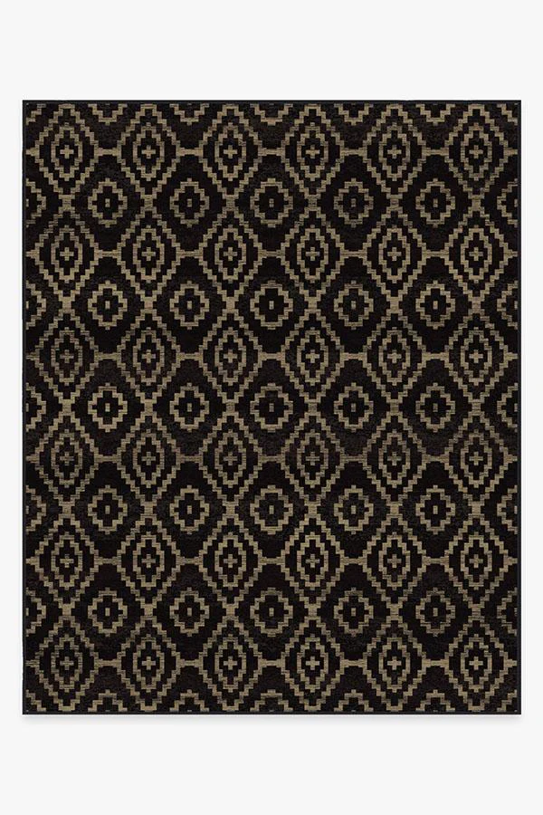 Diamond Trellis Black Flatwoven Rug