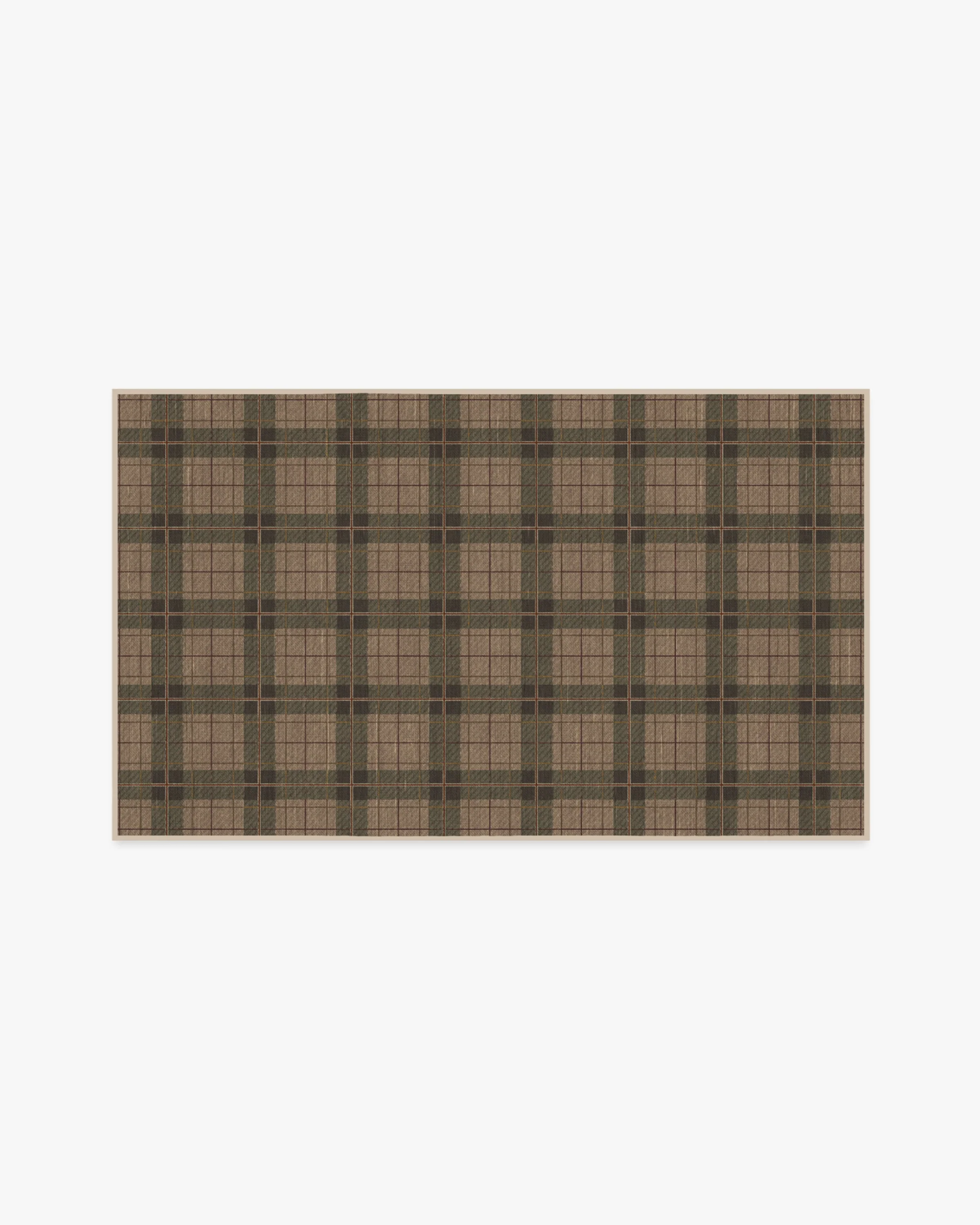 Alfie Plaid Natural & Green Flatwoven Rug