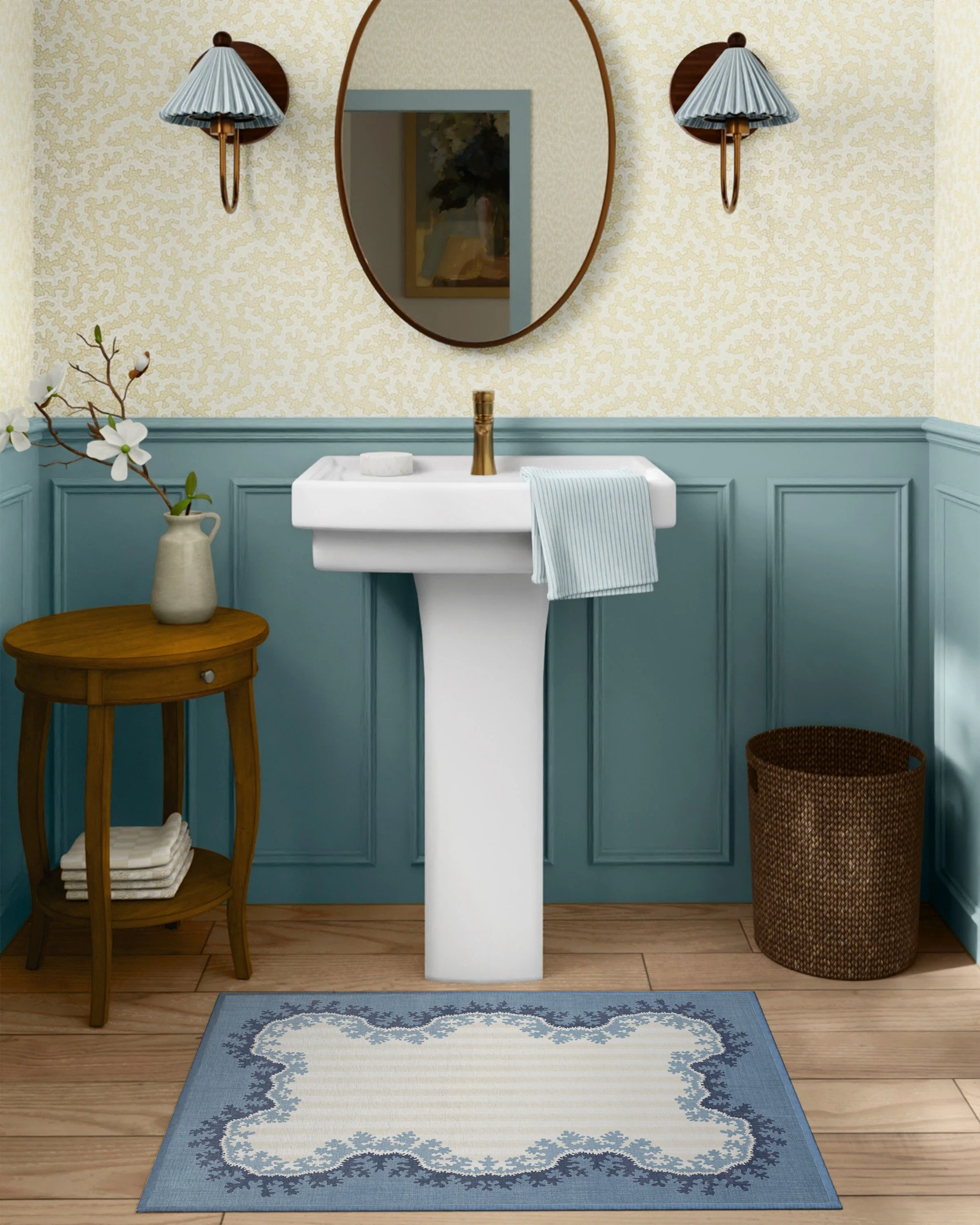 Oxbow Indigo Flatwoven Rug by Sanderson