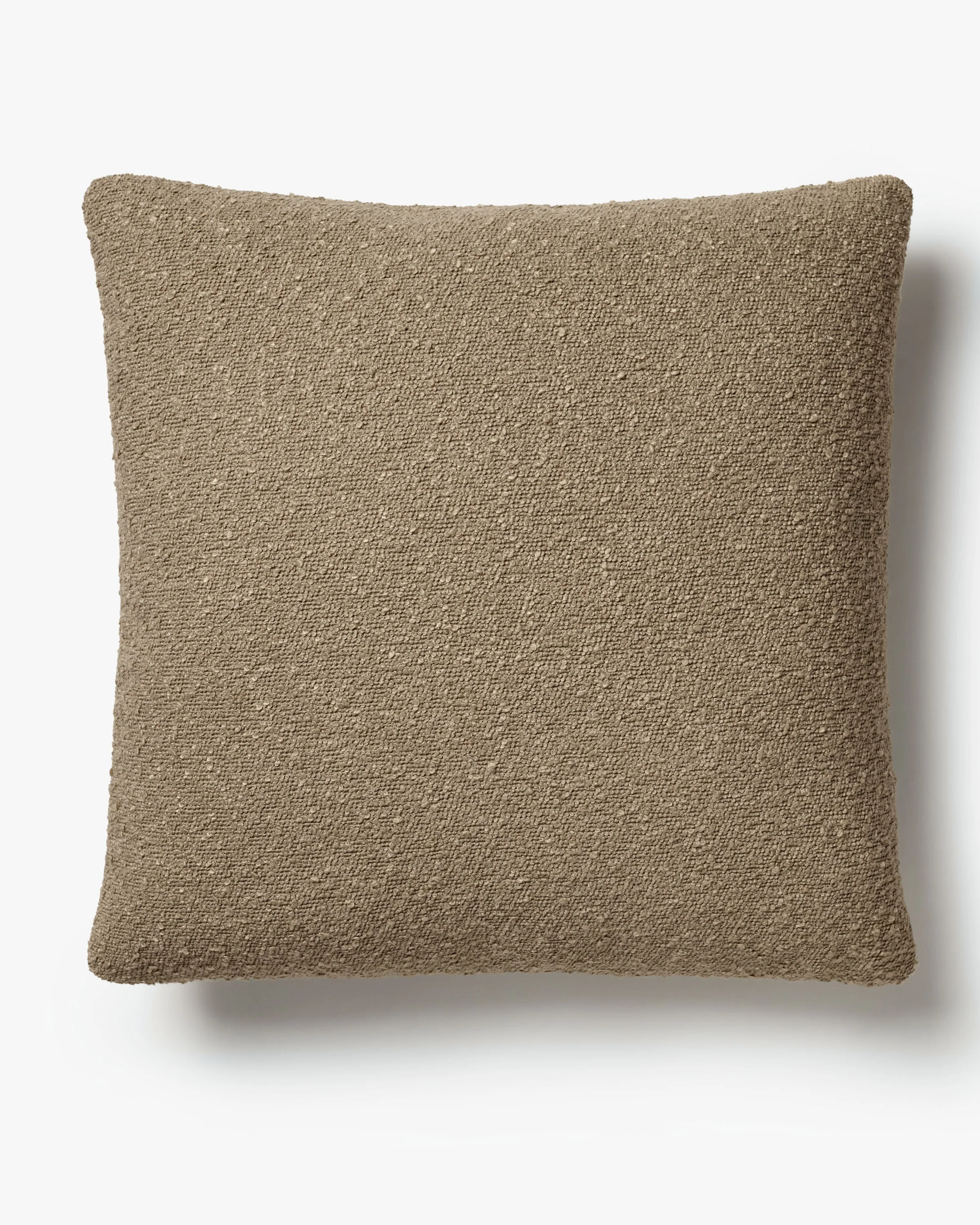 Warm Taupe Boucle Throw Pillow