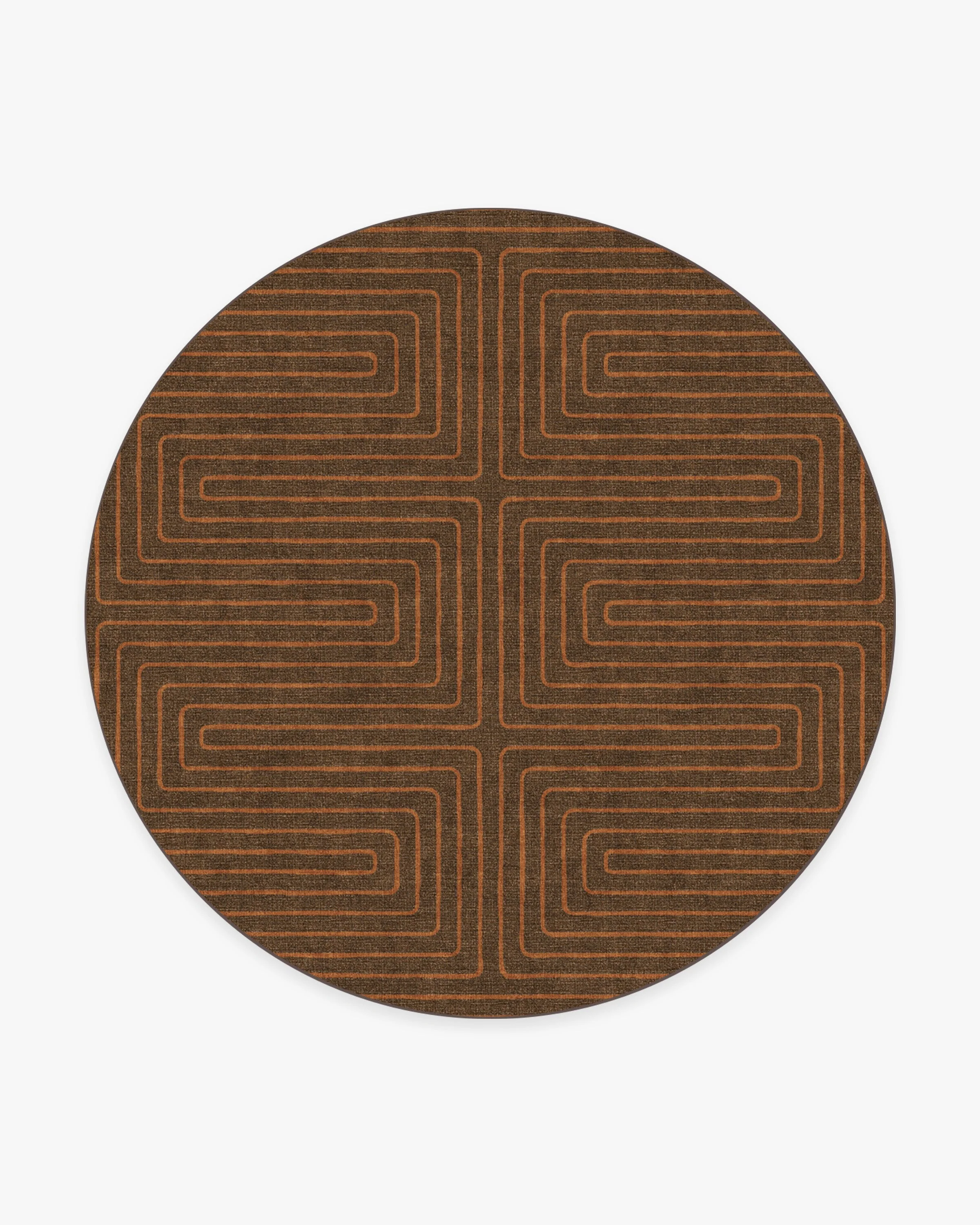 Labyrinth Brown & Orange Flatwoven Rug by Jonathan Adler