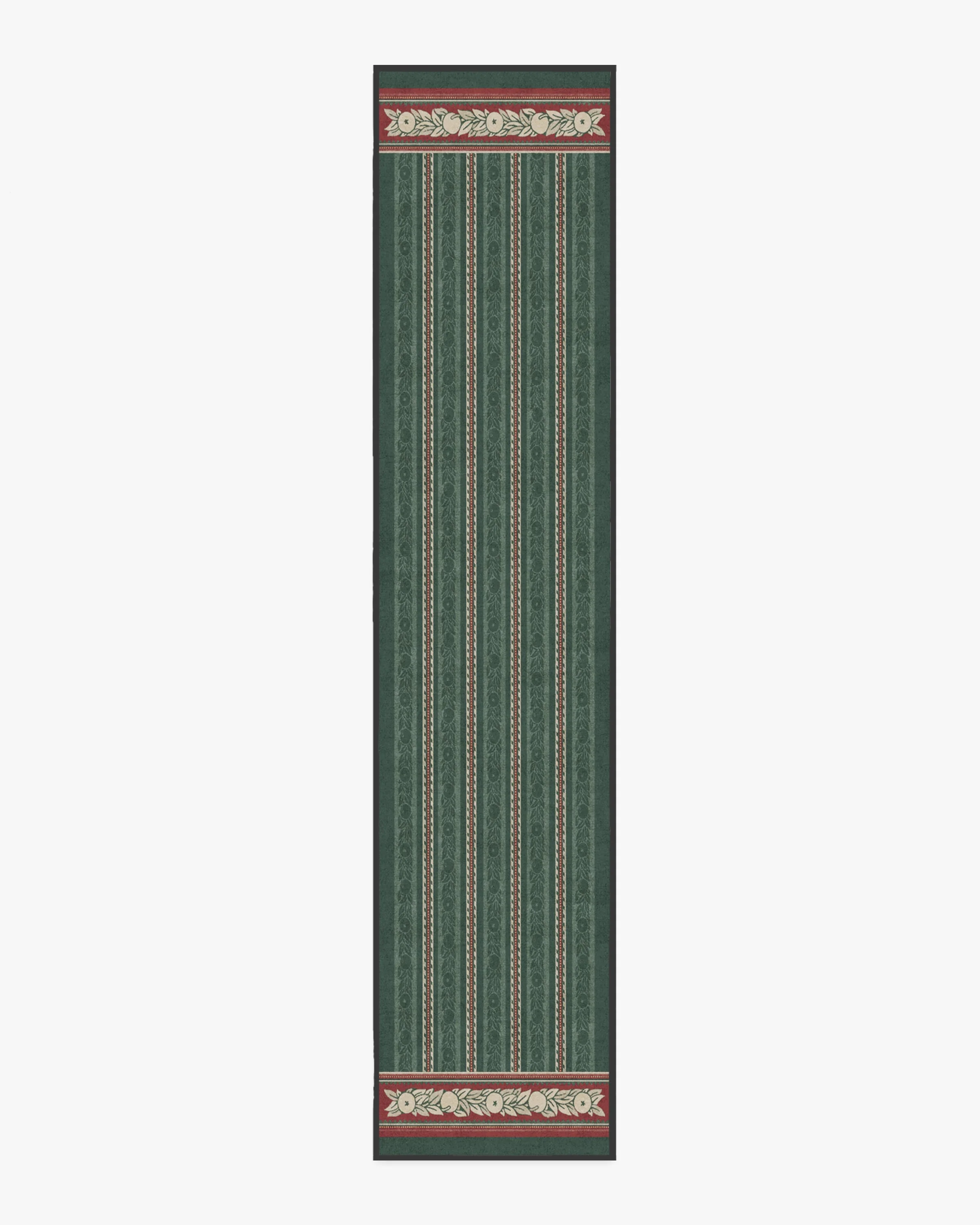 Fruit Stripe Spruce Green Flatwoven Rug by Morris & Co.