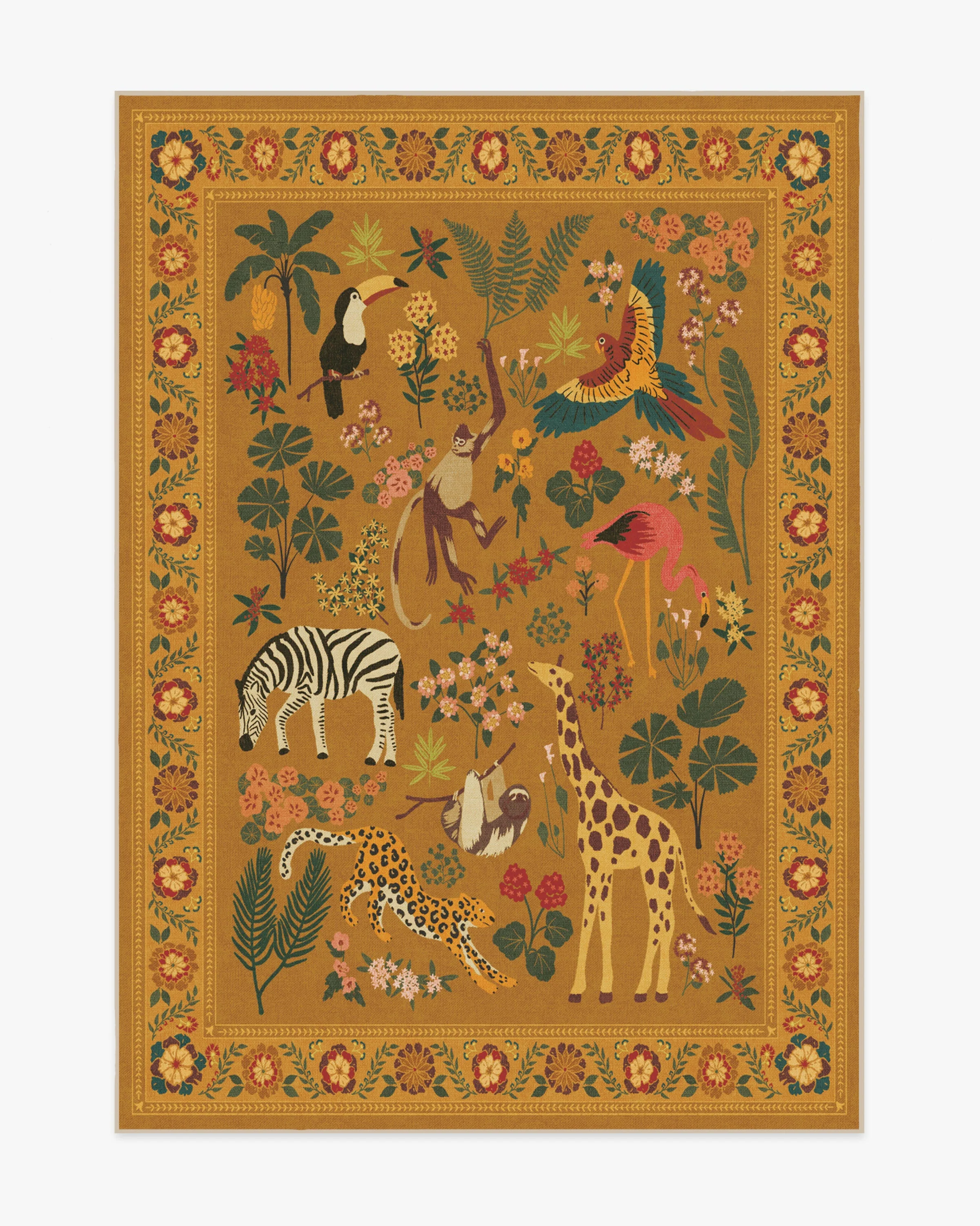Jingle Jungle Ochre Flatwoven Rug by Iris Apfel