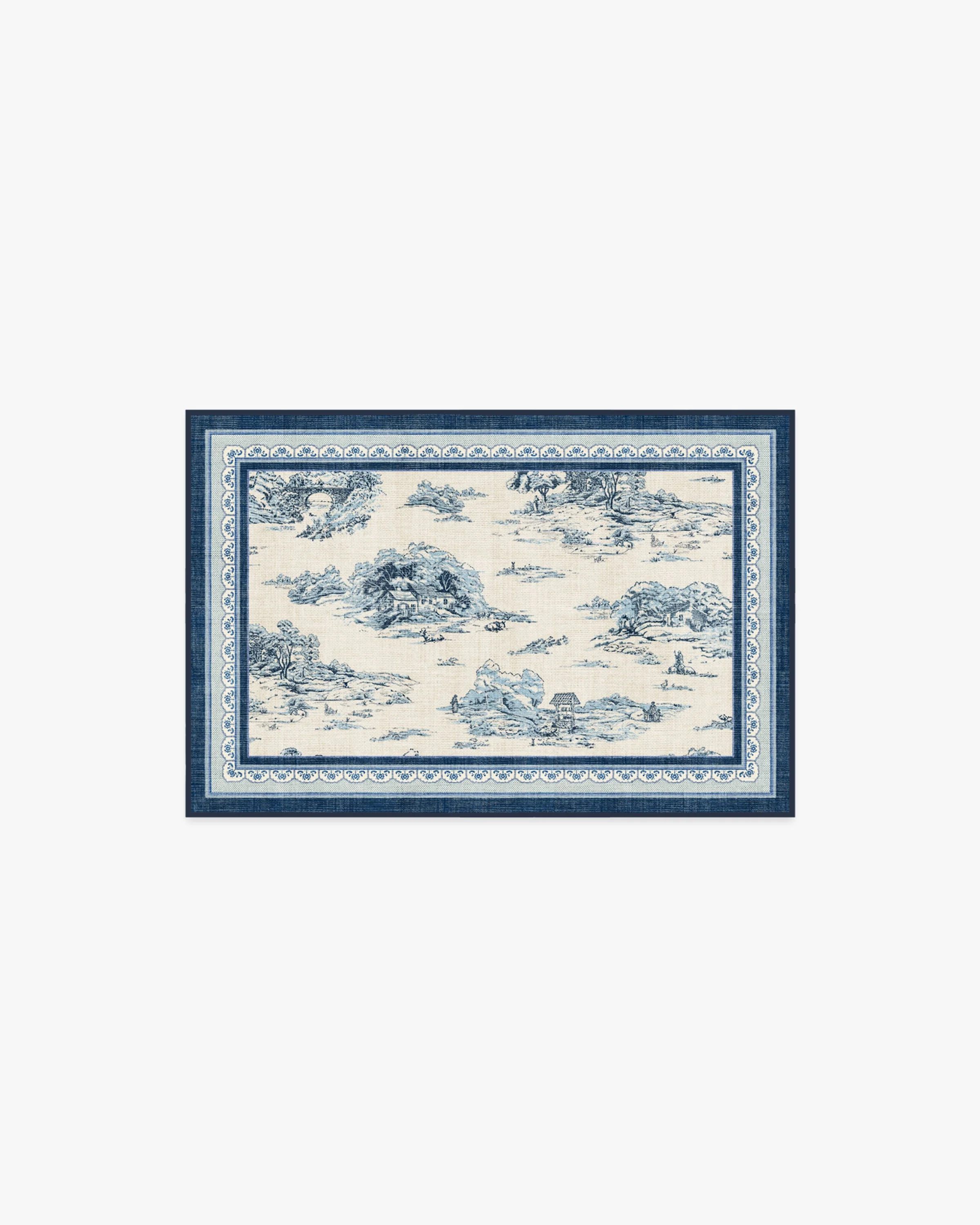 Provence Toile Delft Blue Flatwoven Rug