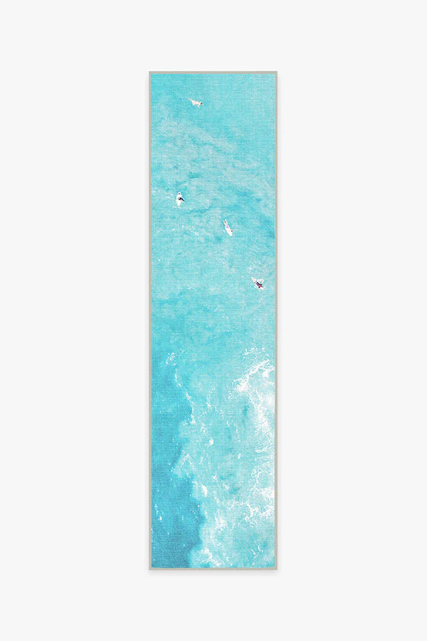 Surfers Ocean Blue Outdoor Rug by Gray Malin