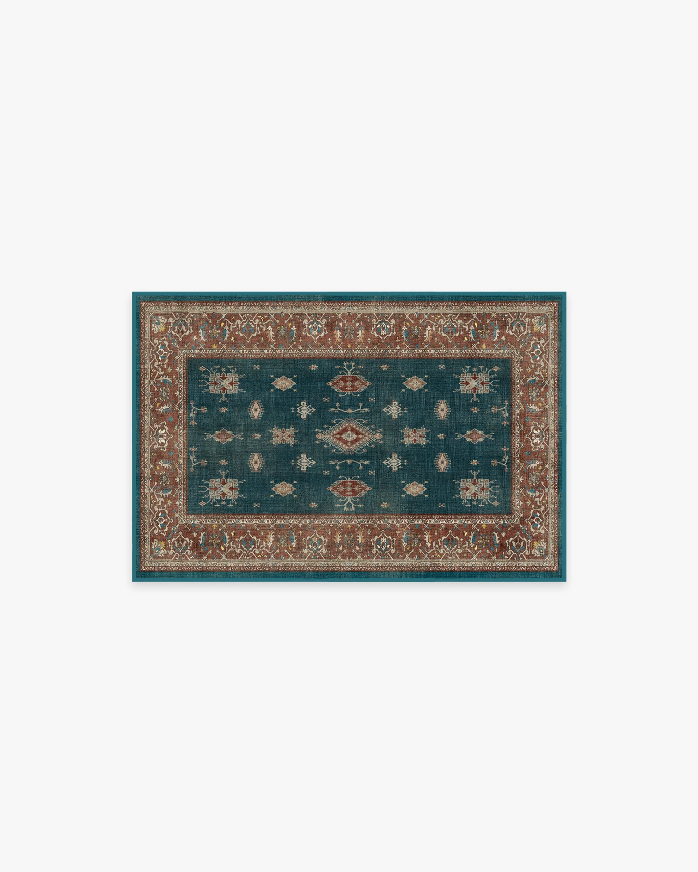 Verena Teal Blue Flatwoven Rug