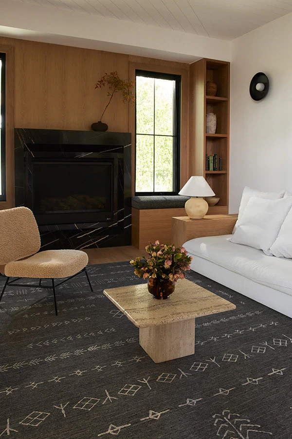 Astrid Soft Black Flatwoven Rug