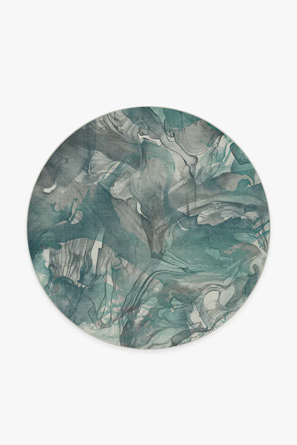 Aurora Teal Grey Flatwoven Rug