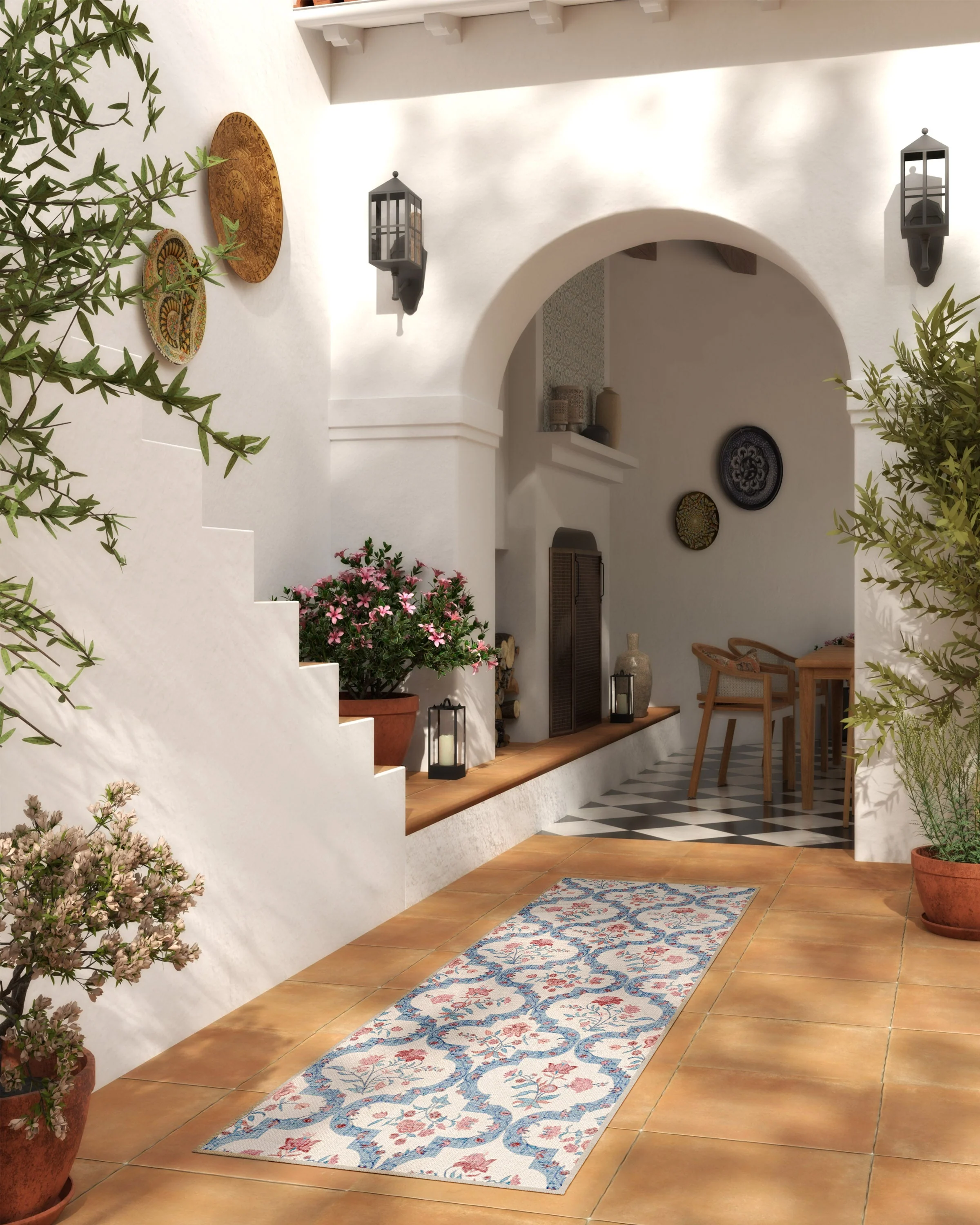 Elodie Currant & Ocean Outdoor Rug