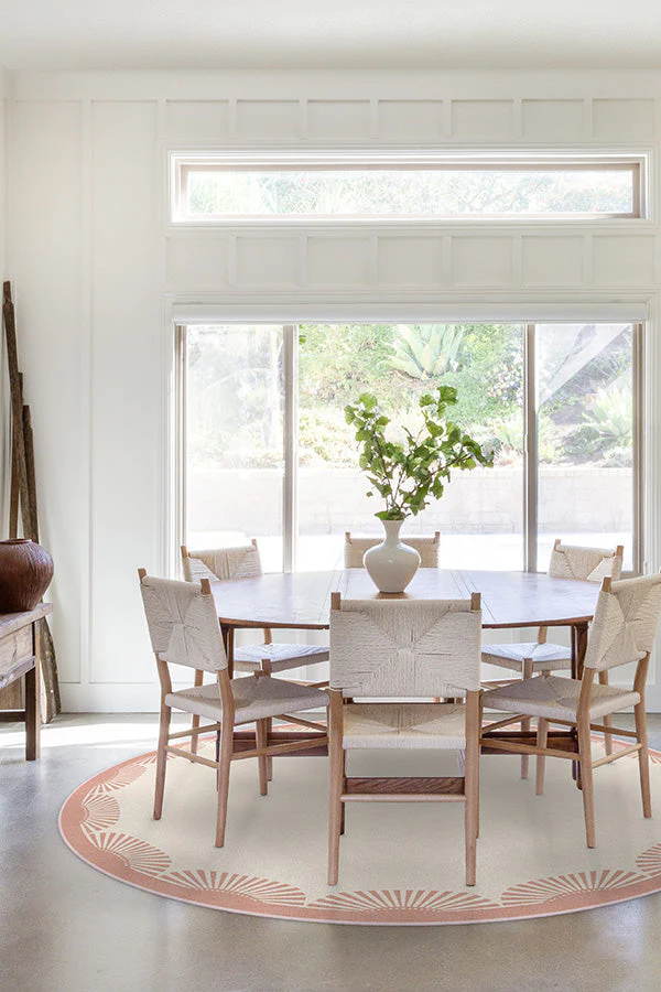 Fringe Pink & Ivory Flatwoven Rug by Gray Malin