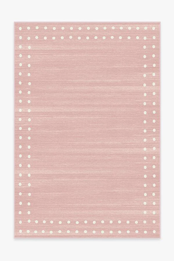 Dot Border Pink Rug