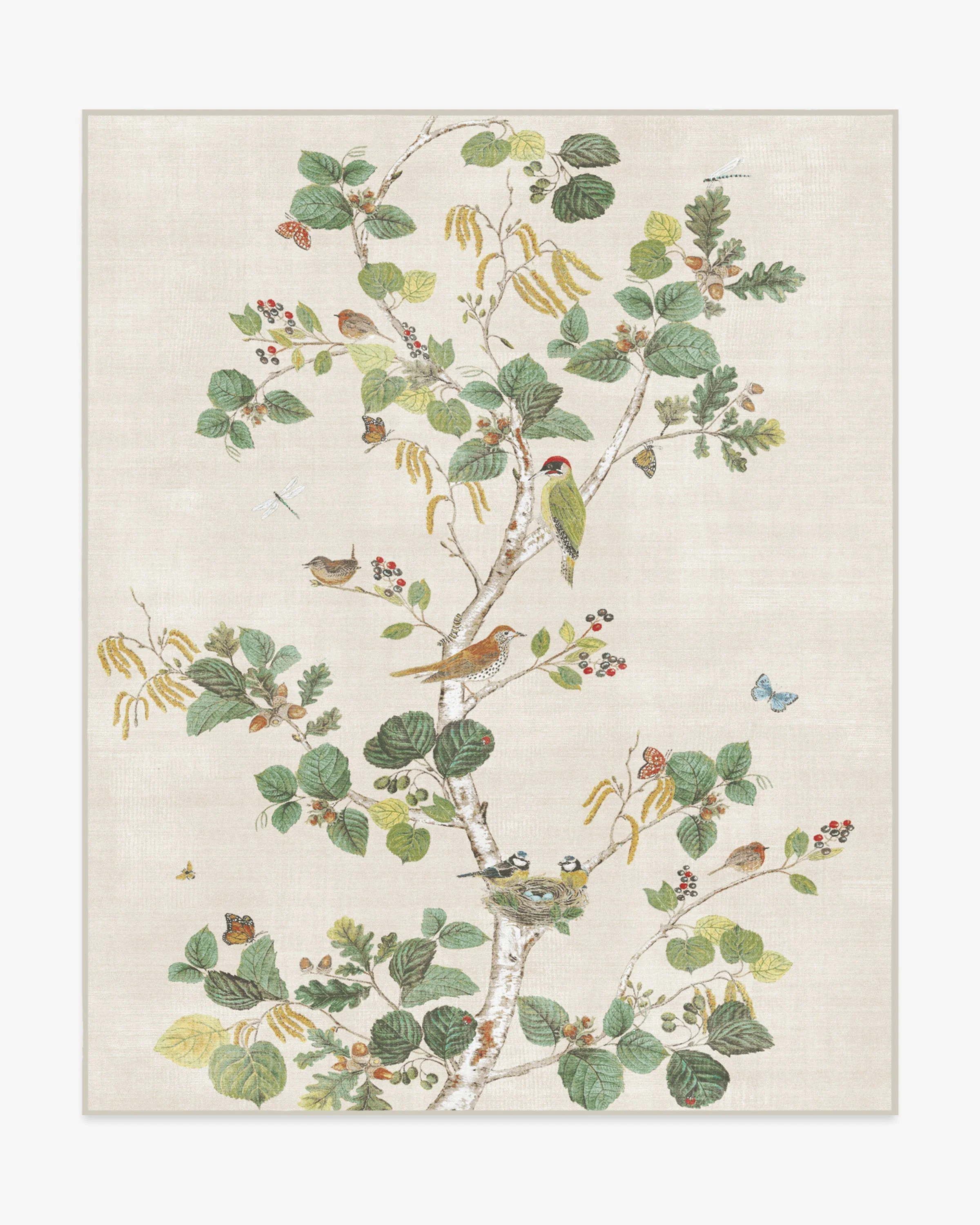 Woodland Chorus Fawn Flatwoven Rug by Sanderson
