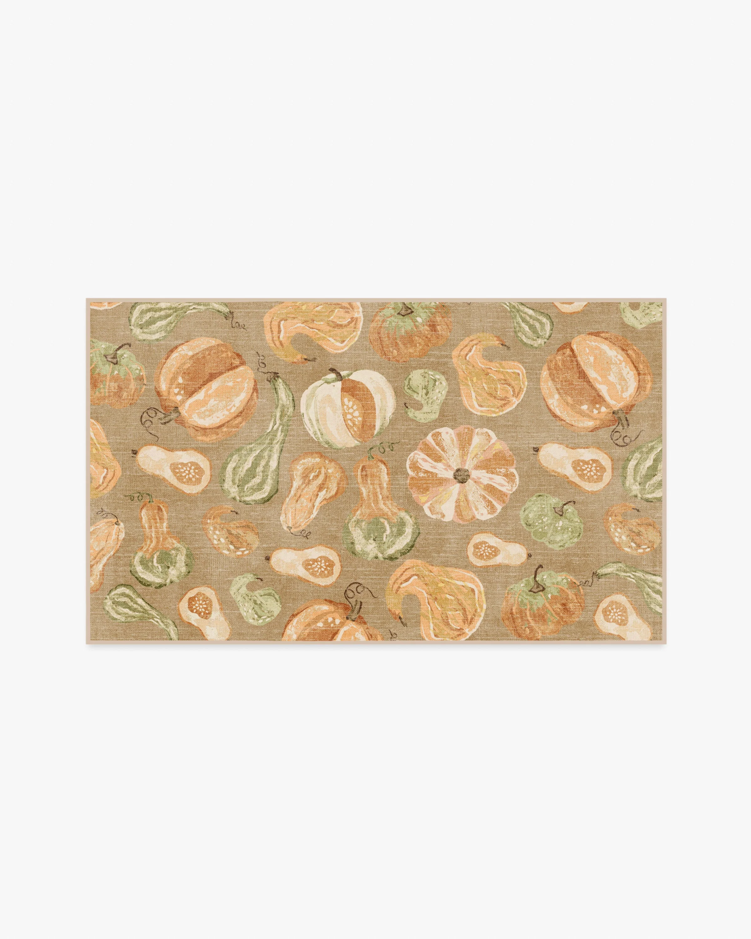 Harvest Veggies Orange & Green Flatwoven Rug