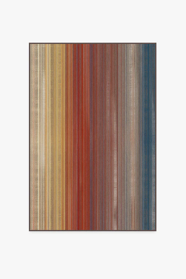 Linear Striped Multicolor Rug