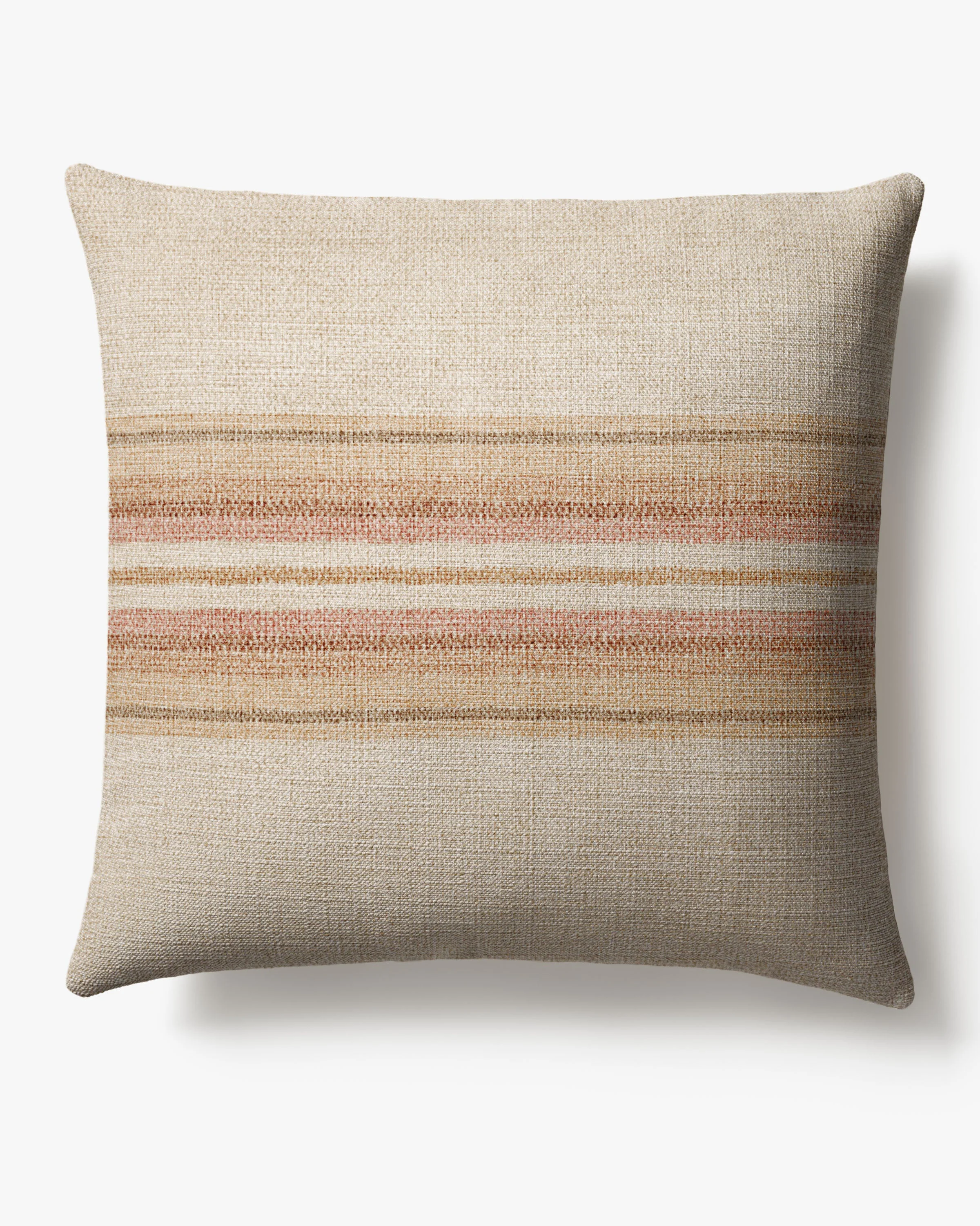 Ida Stripe Vintage Coral Woven Throw Pillow