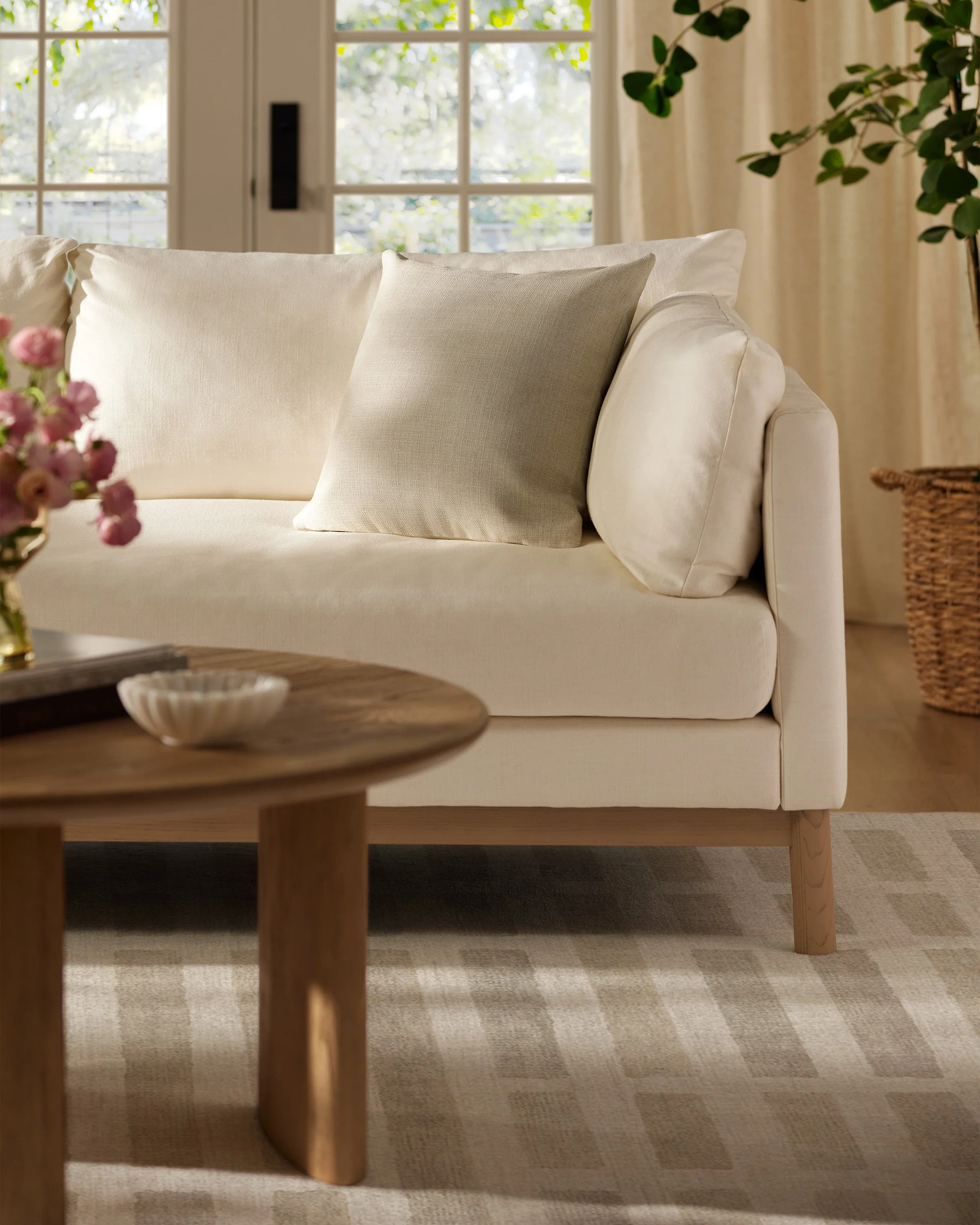 Natural Woven Throw Pillow