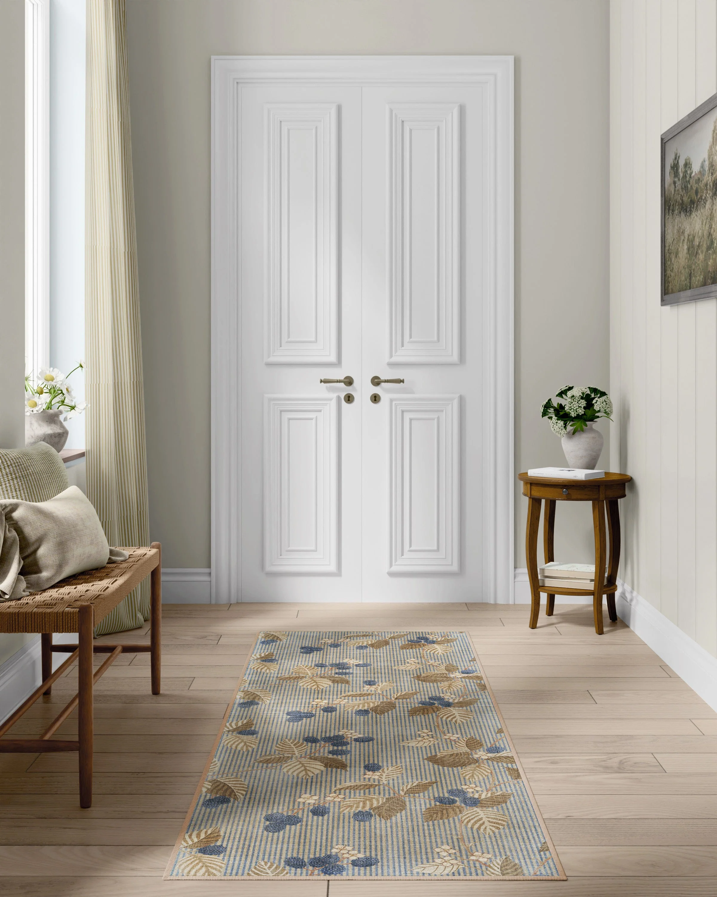 Rubus Azure & Fawn Rug by Sanderson
