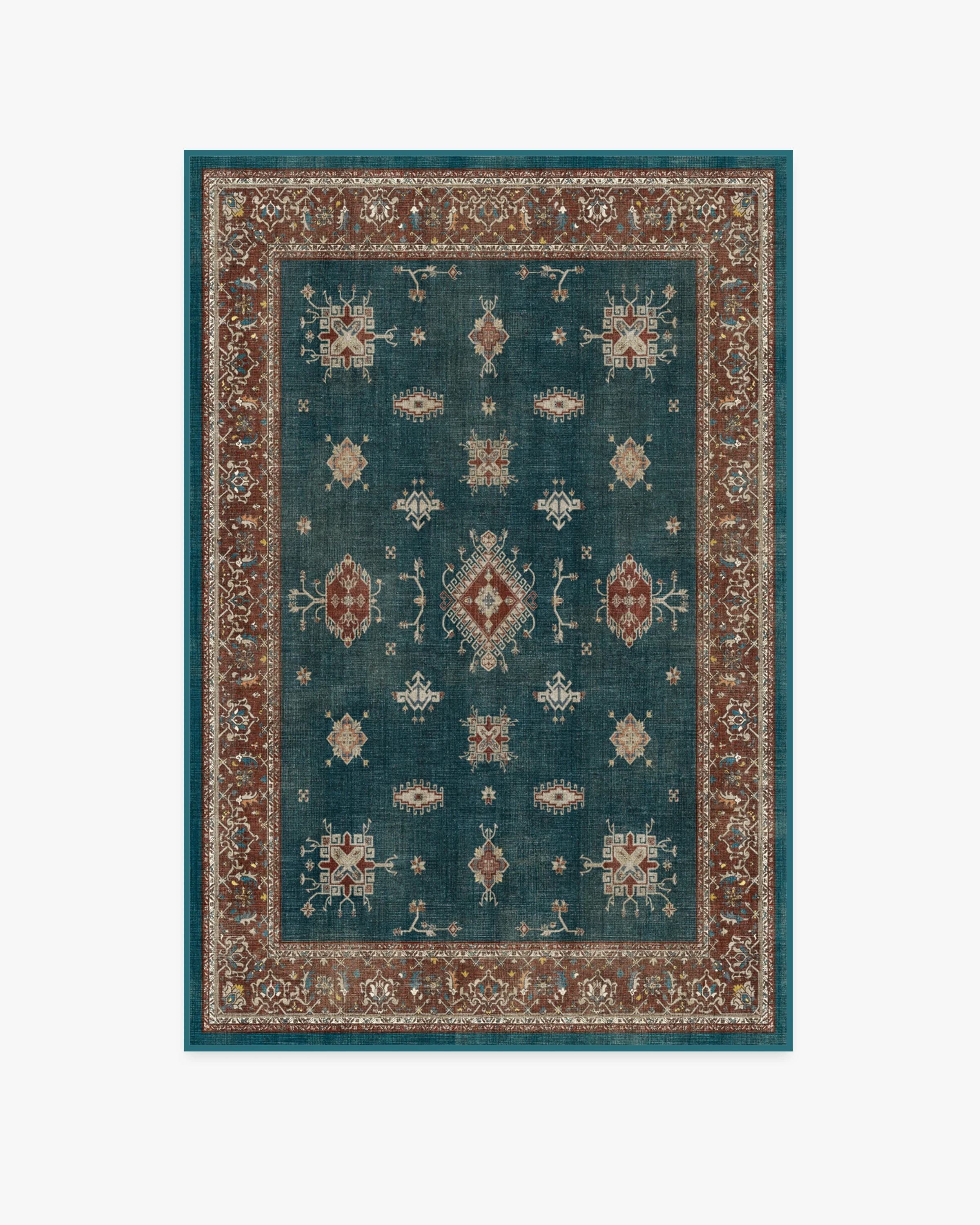 Verena Teal Blue Flatwoven Rug
