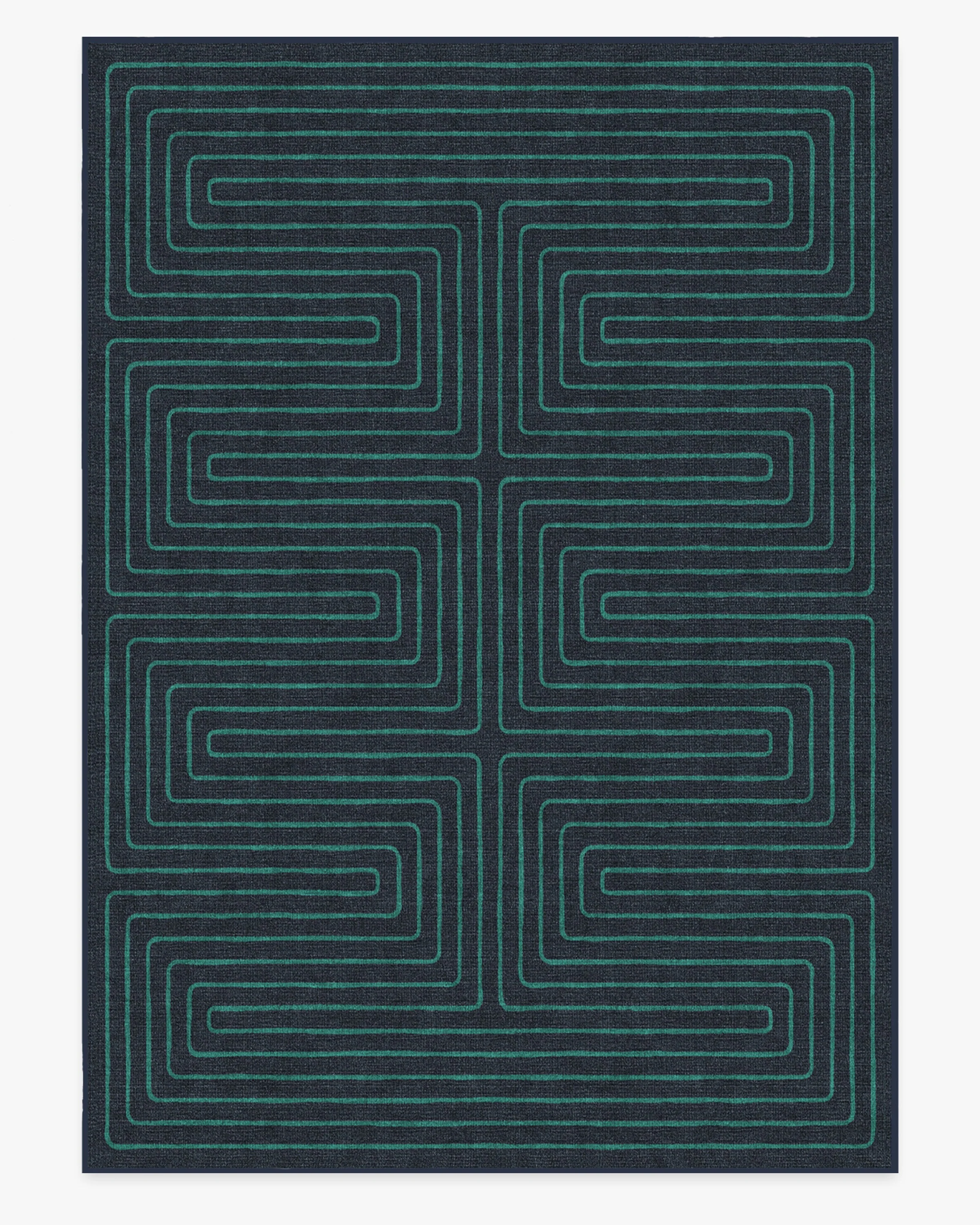 Labyrinth Navy & Teal Rug by Jonathan Adler