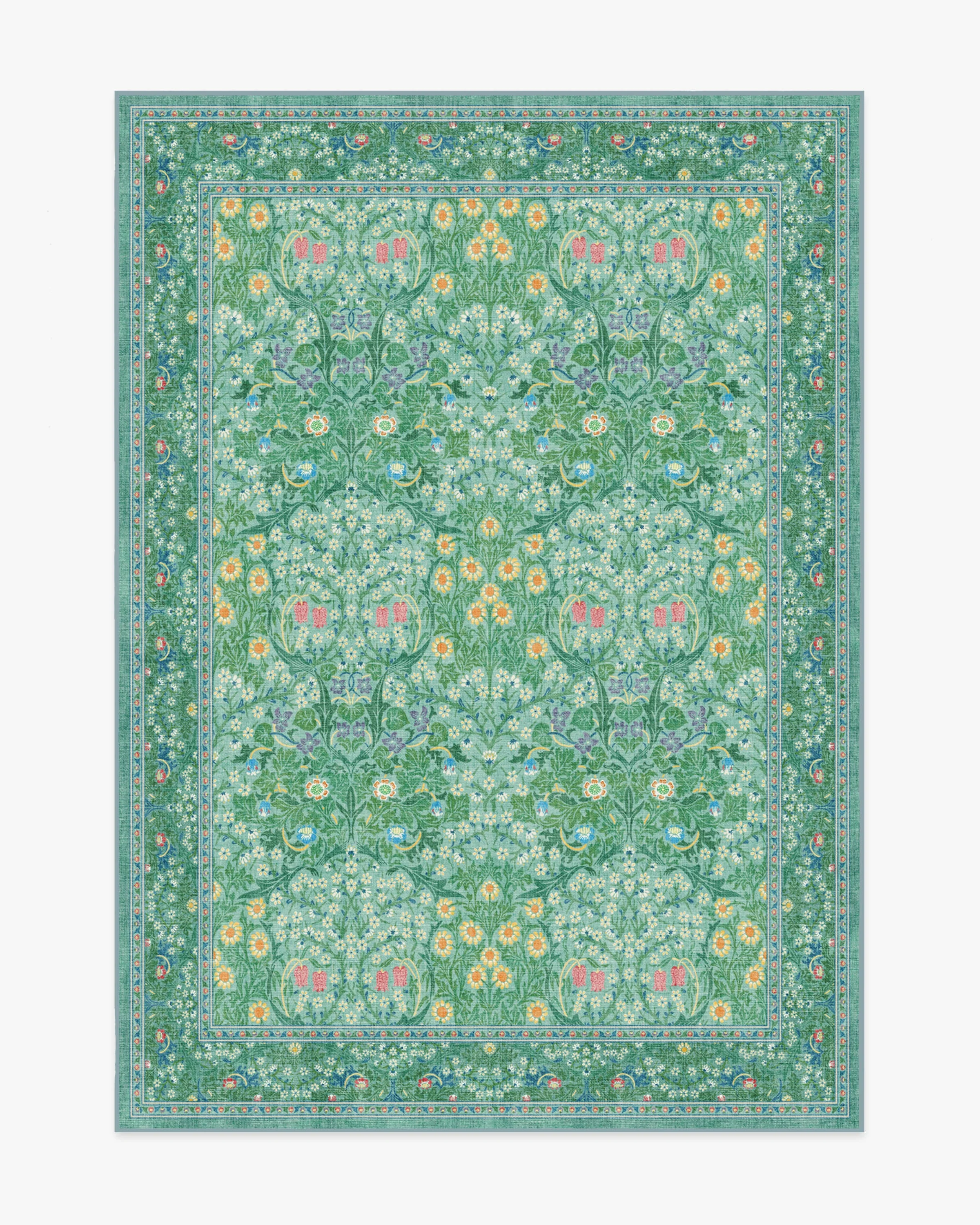 Blackthorn Multicolor Jade Flatwoven Rug by Morris & Co.