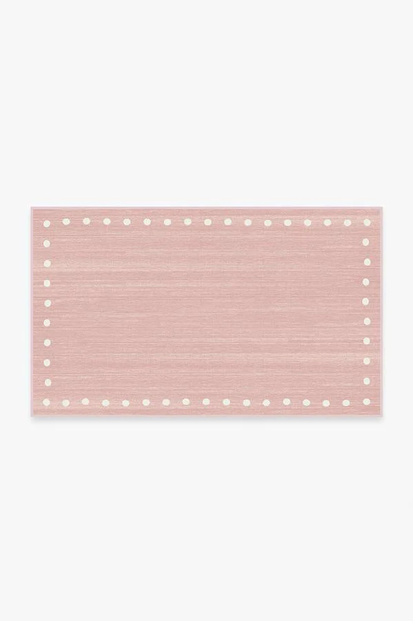 Dot Border Pink Rug