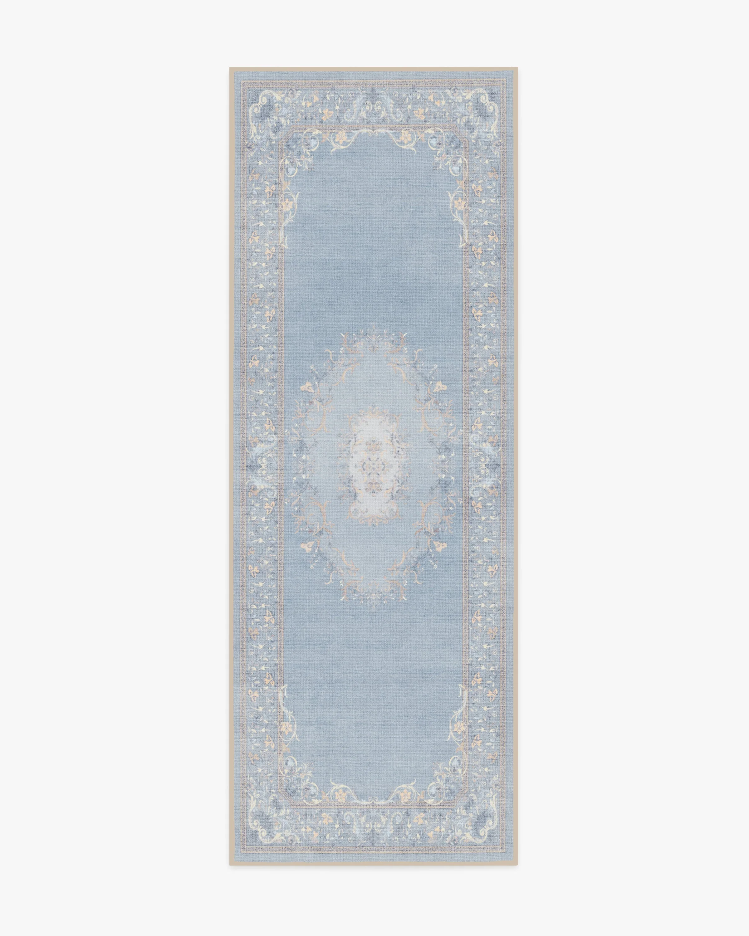 Lady Whistledown Soft Blue Flatwoven Rug by Bridgerton