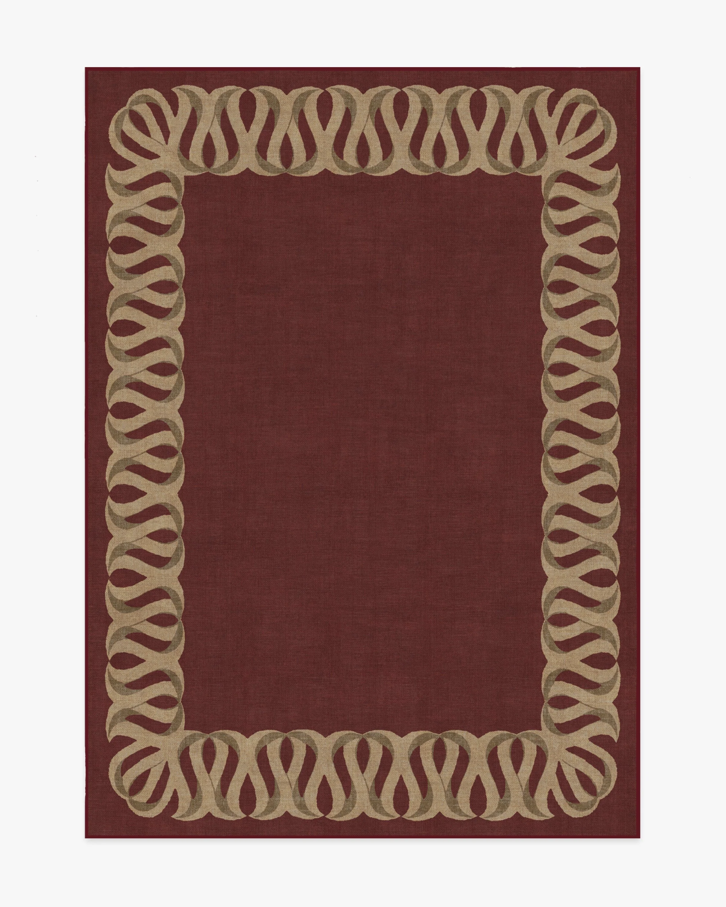 Ribbon Border Red & Natural Flatwoven Rug
