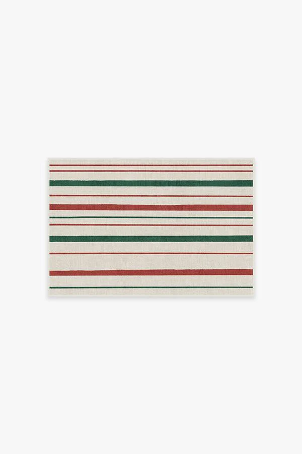 Hudson Stripe Red & Green Rug