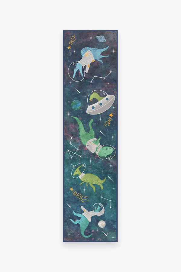 Dinosaurs in Space Flatwoven Rug