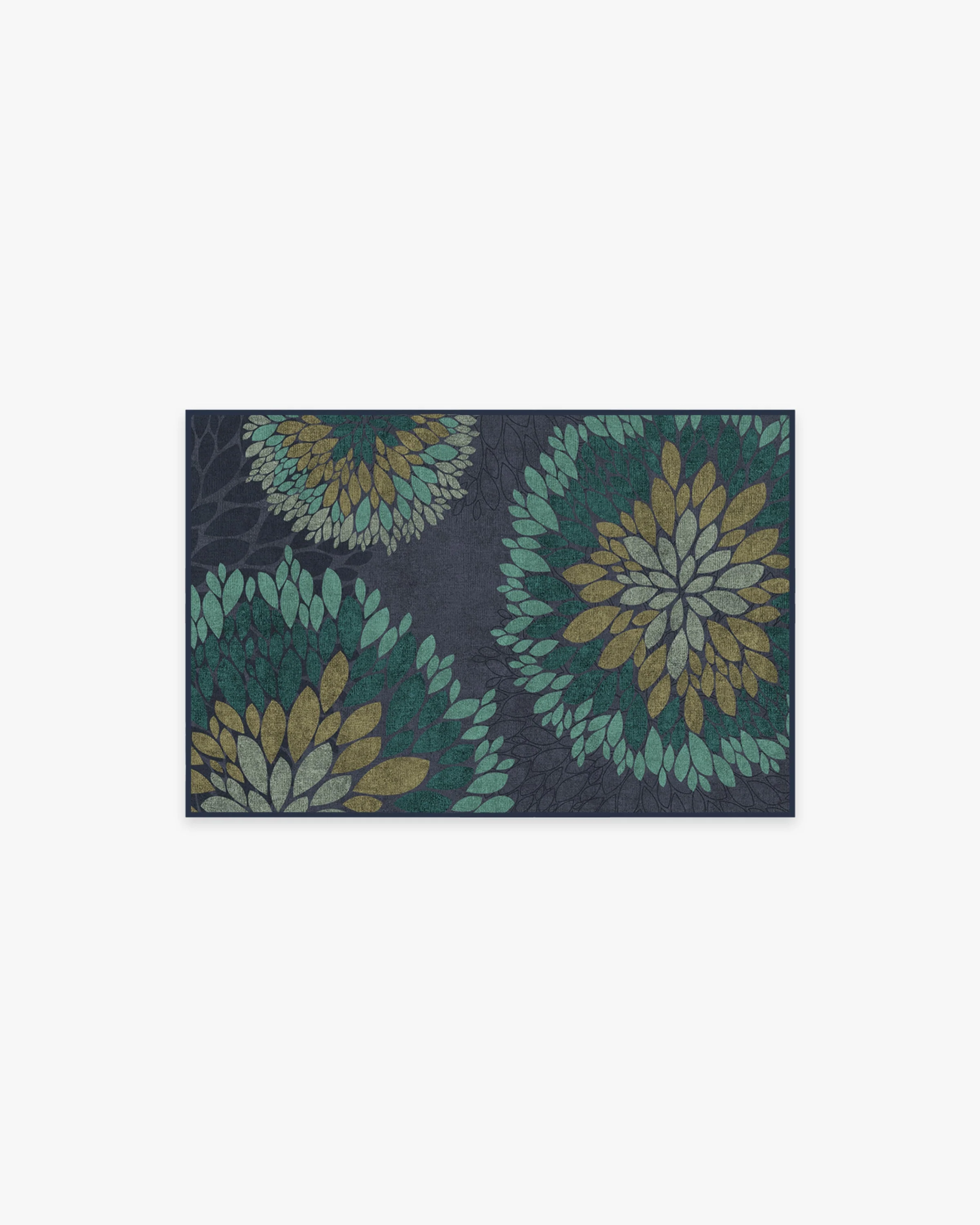 Floral Medallion Navy Rug