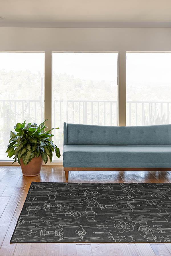 Star Wars Armada Black Flatwoven Rug