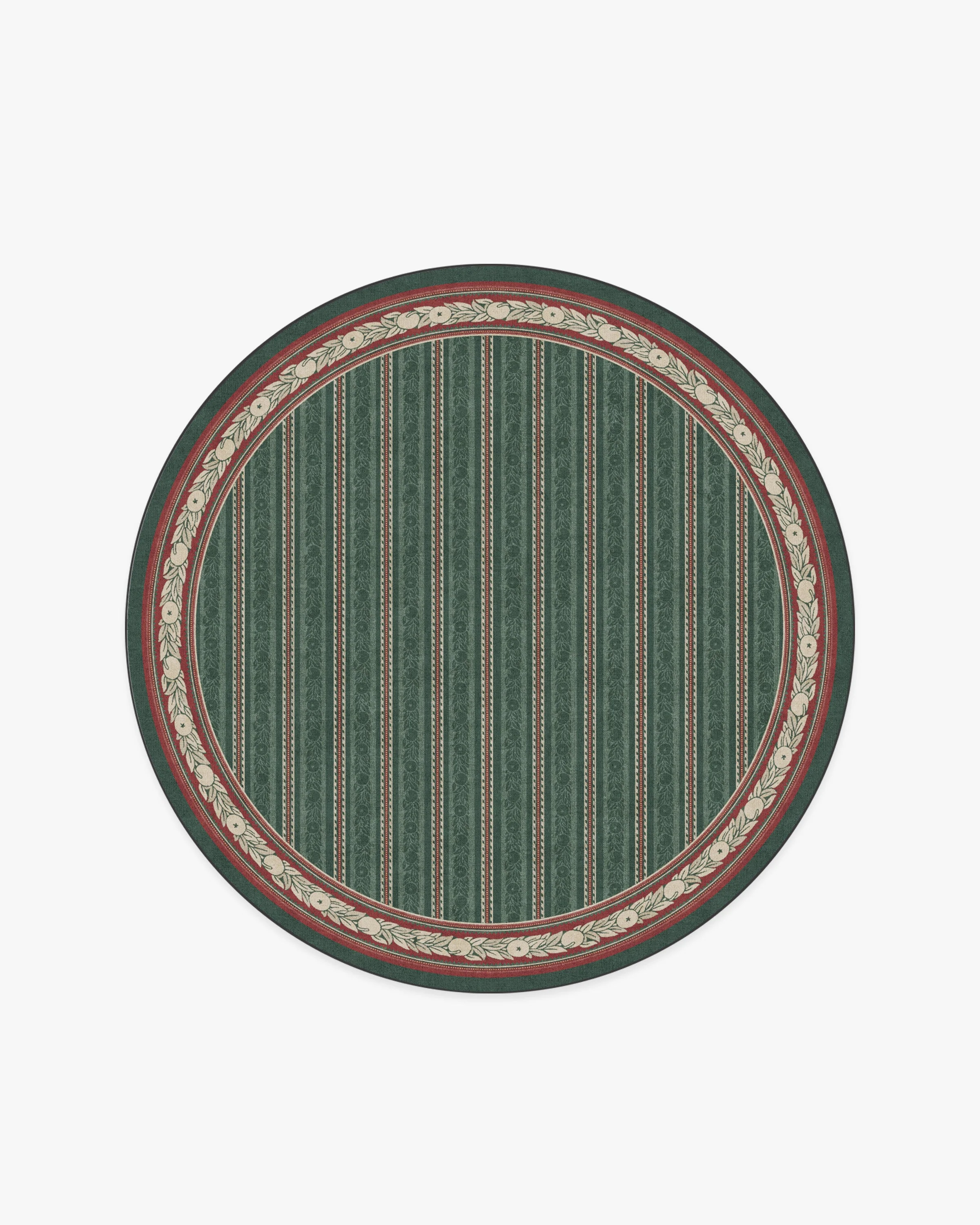Fruit Stripe Spruce Green Flatwoven Rug by Morris & Co.