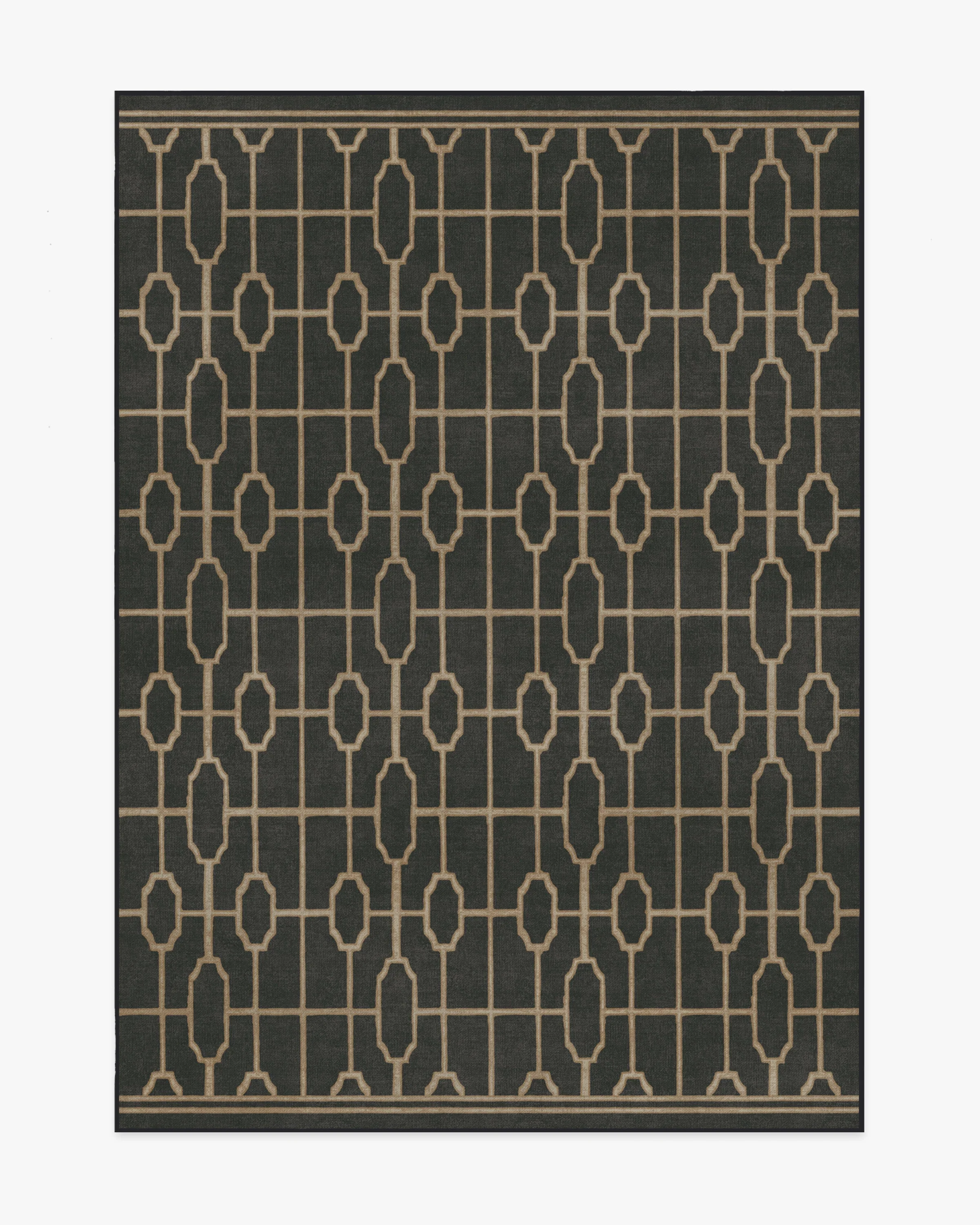 Diana Trellis Black & Gold Flatwoven Rug by The Hiltons