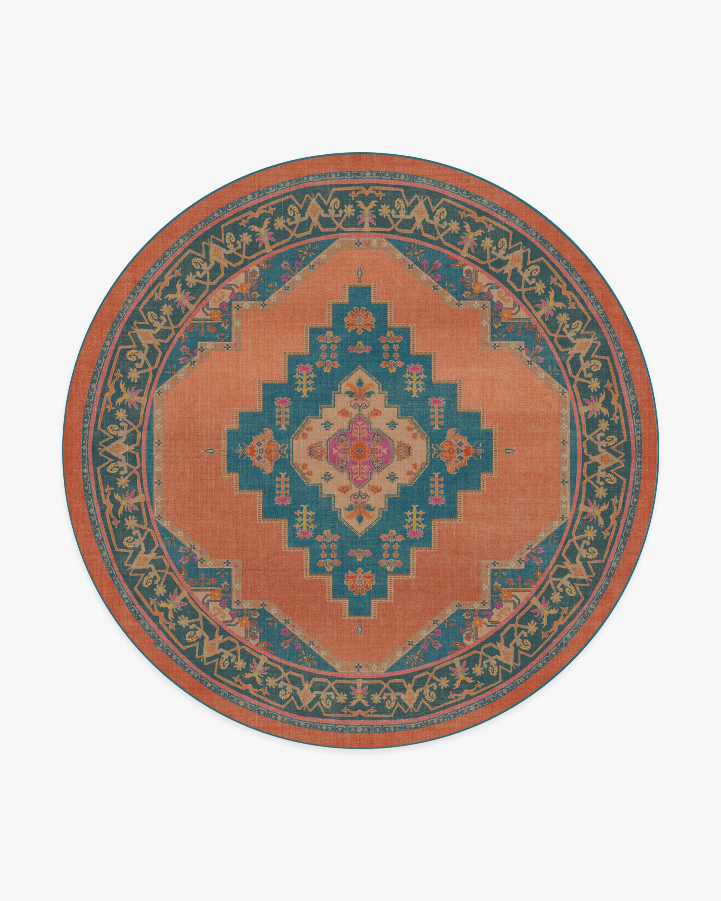 Sunset Bazaar Tropic Coral Flatwoven Rug by Matthew Williamson