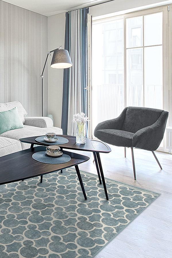 Mickey Trellis Slate Flatwoven Rug