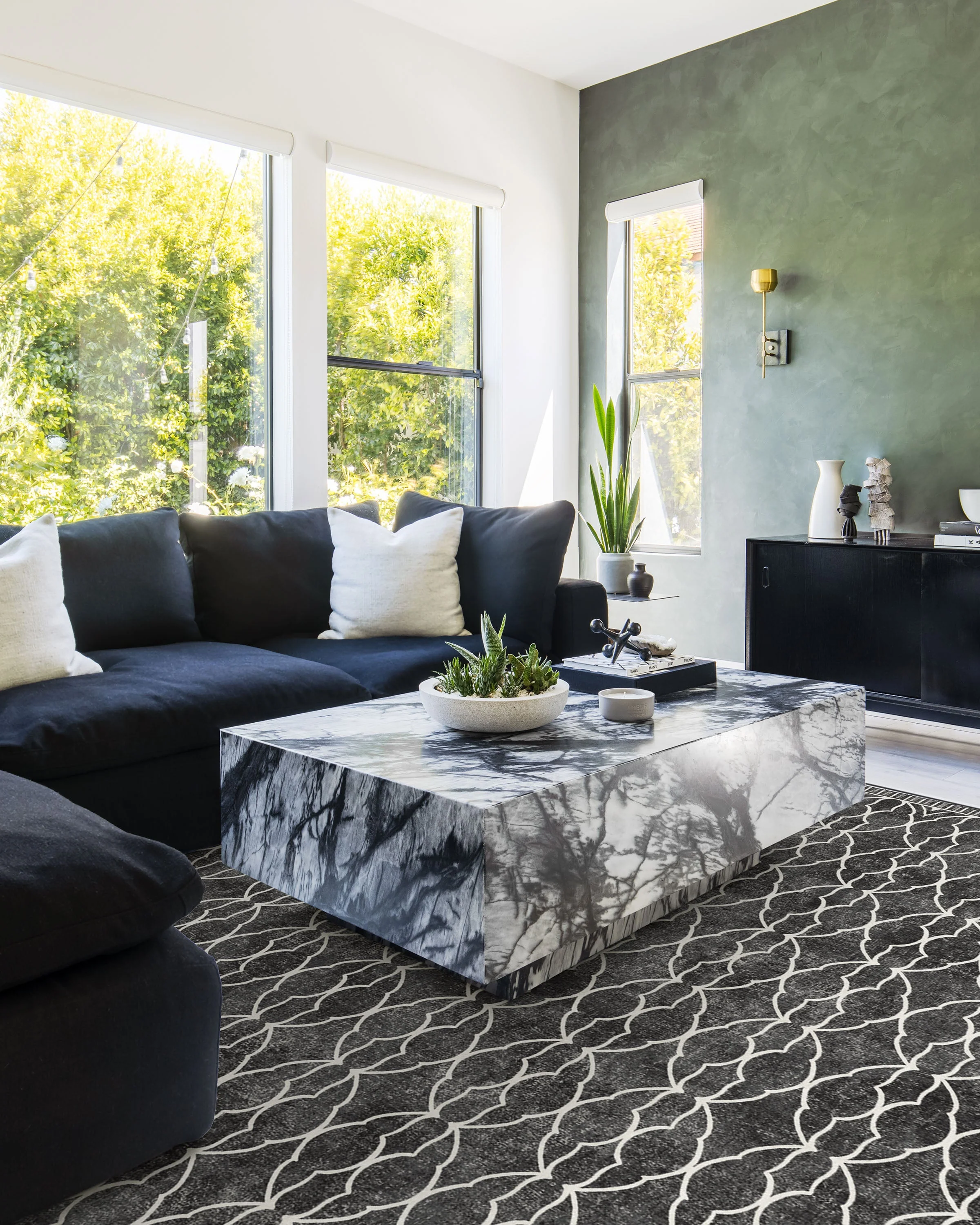 Grogu™ Trellis Black Flatwoven Rug